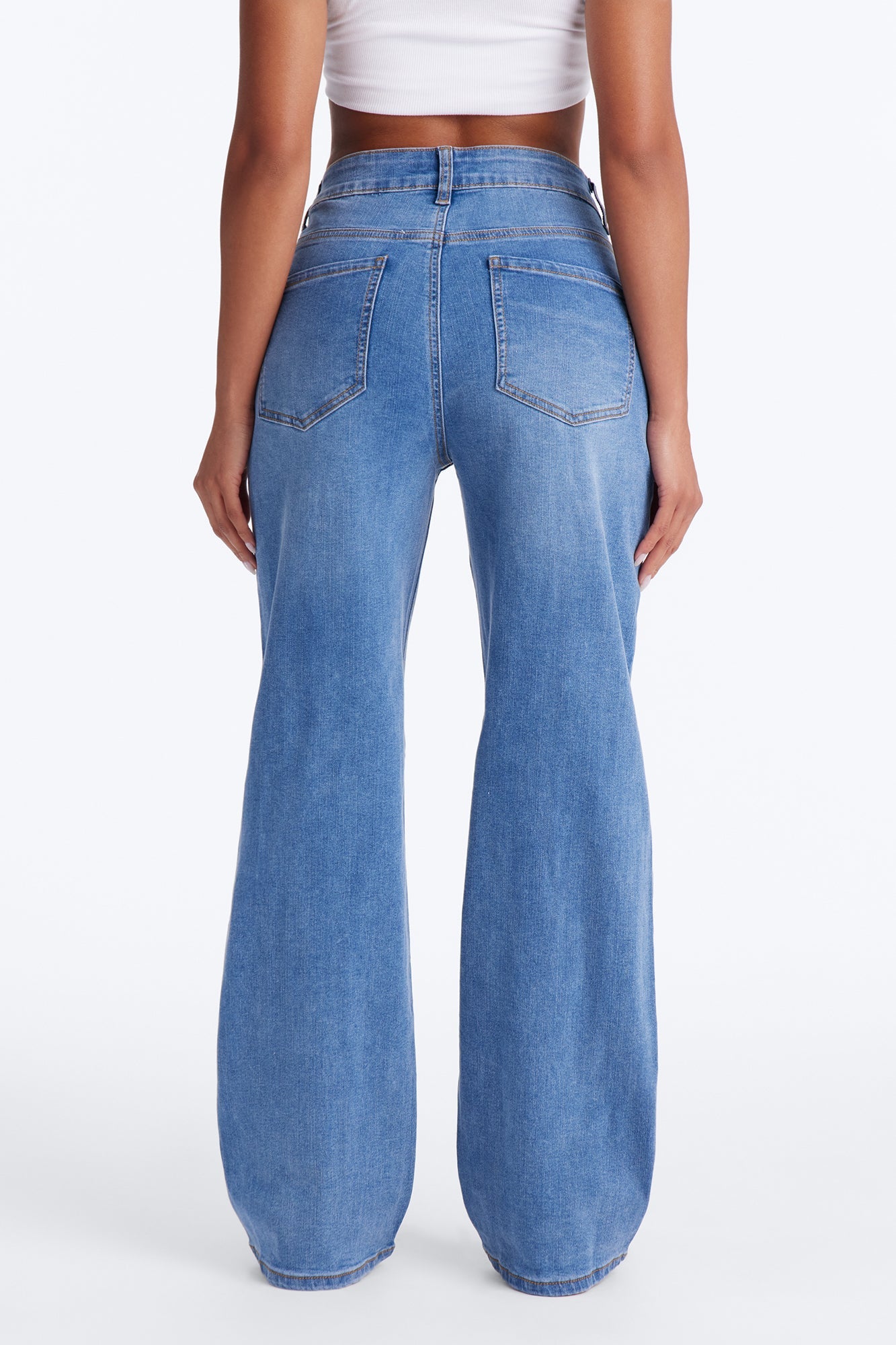 Arabella High Rise Stretch Straight Leg Jeans - Medium Wash Fashion Nova