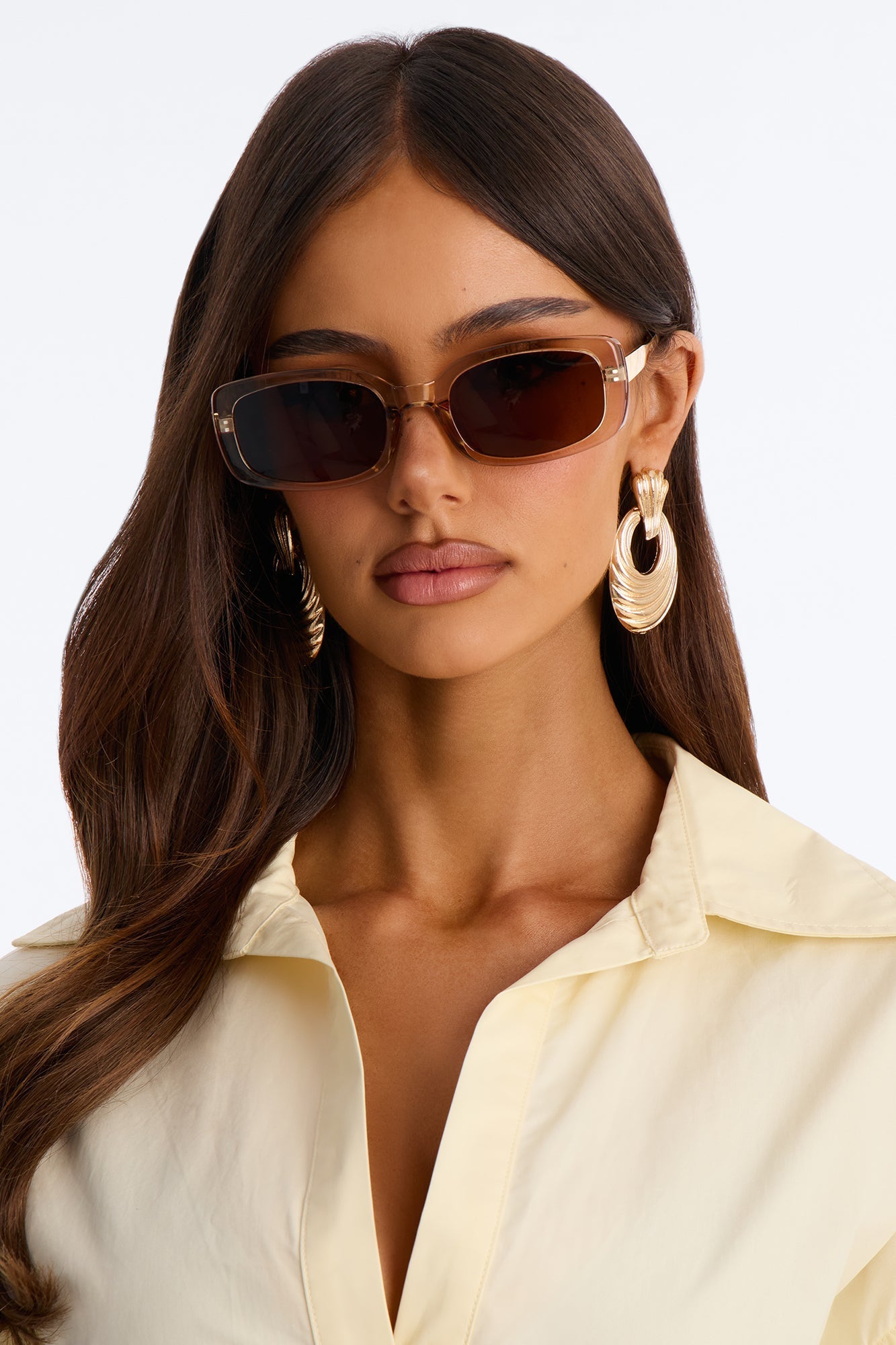 In Uniform Square Sunglasses - Brown