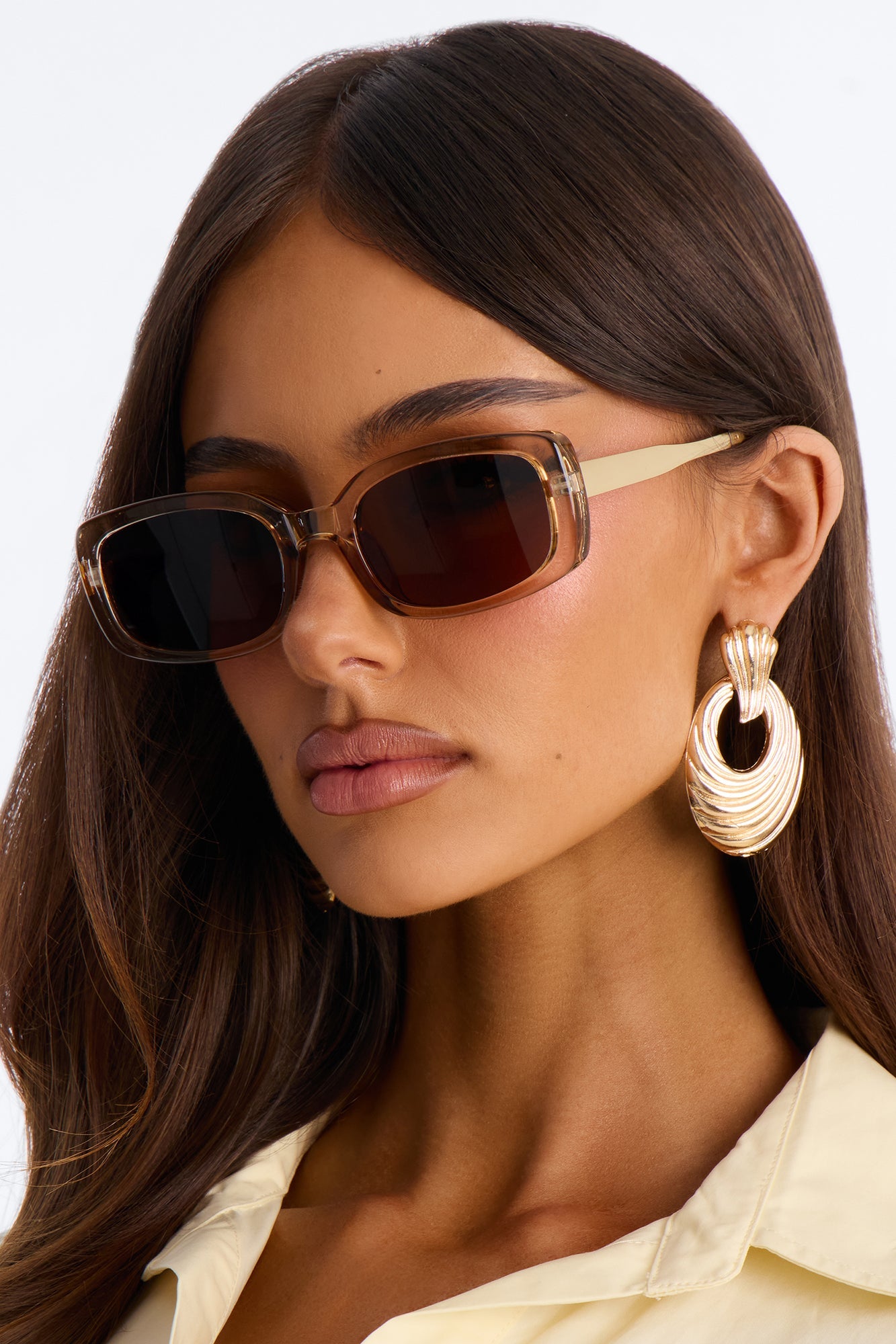 In Uniform Square Sunglasses - Brown