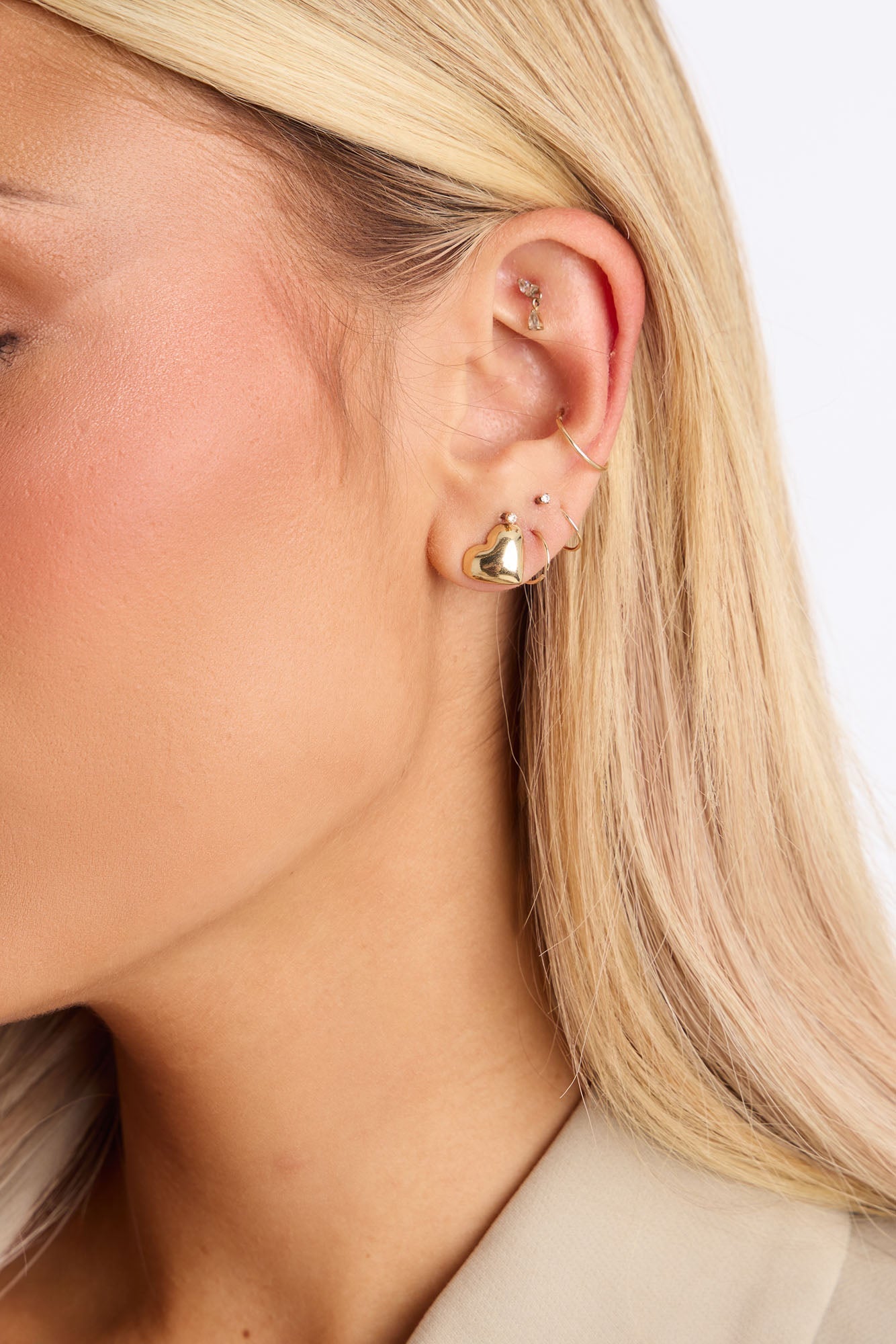 Stars And The Moon 7 Pair Multi Earring Set - Gold/combo