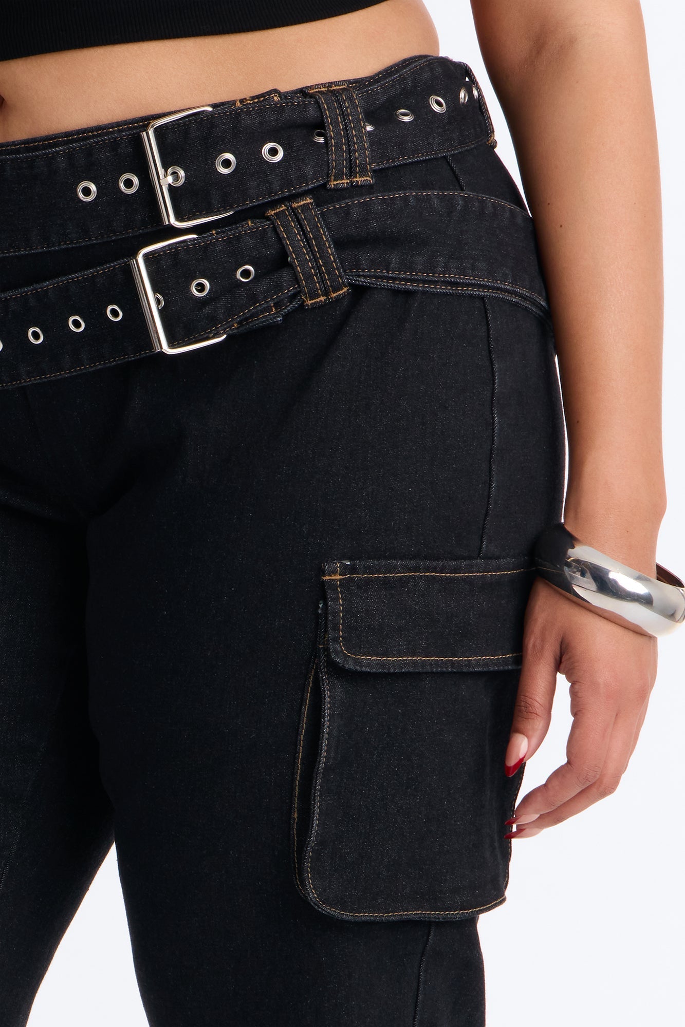 Top Secret Low Rise Skinny Capri Jeans - Black Wash NEWFASHIONEDGE