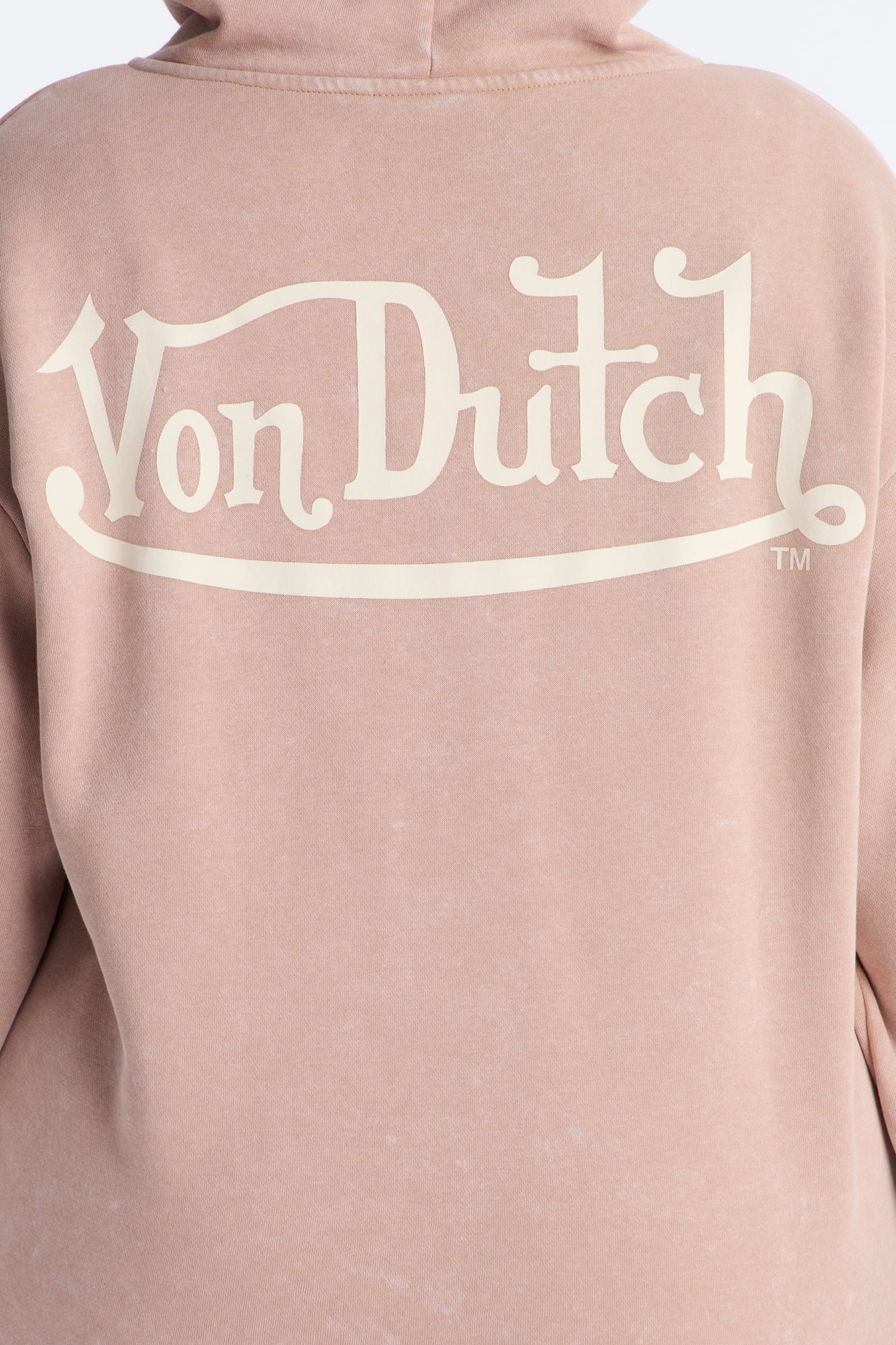 Von Dutch Washed Zip Up Sweatshirt - Taupe