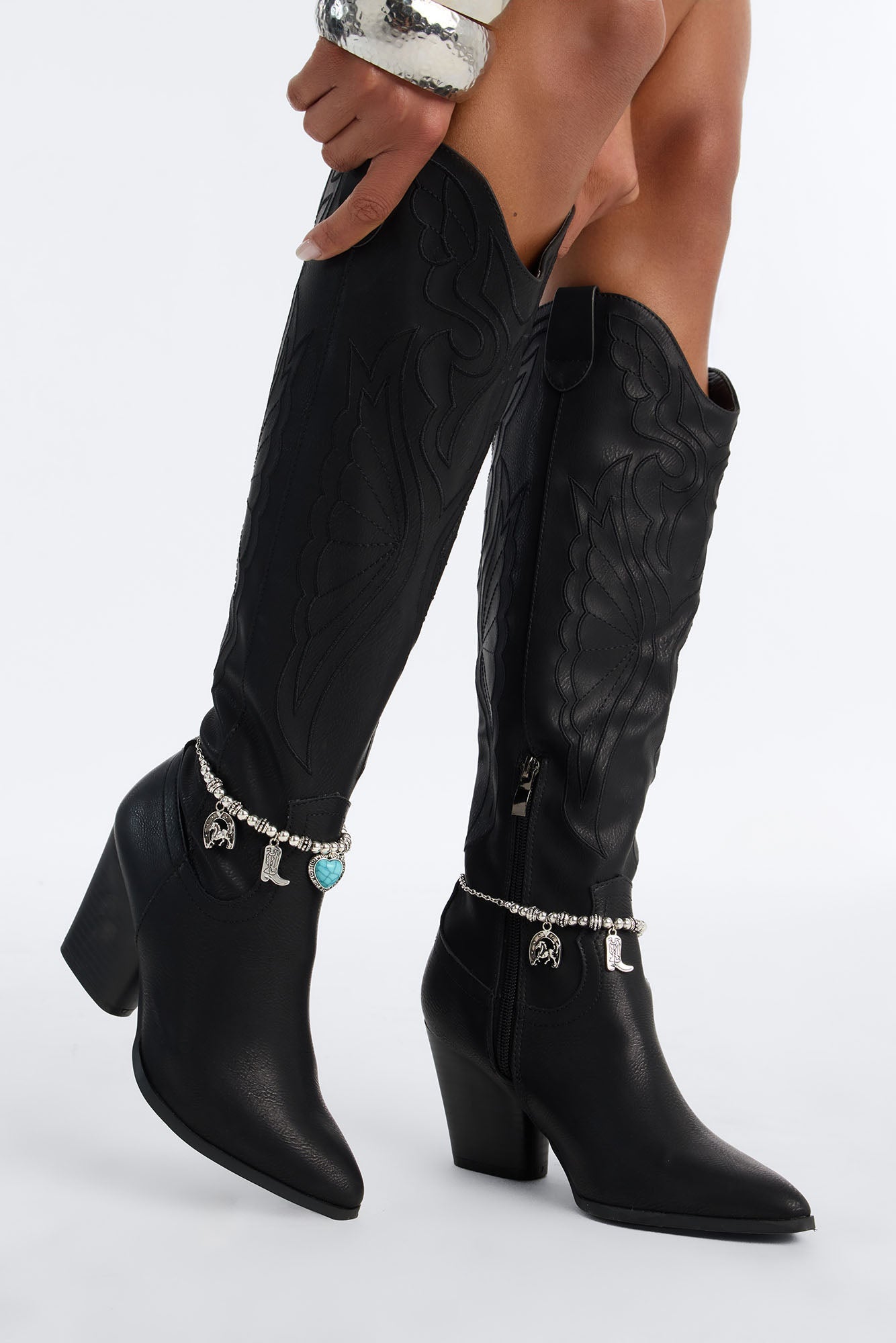 Texas Vibes Jeweled Boot Chain 2 Pack - Silver/Blue