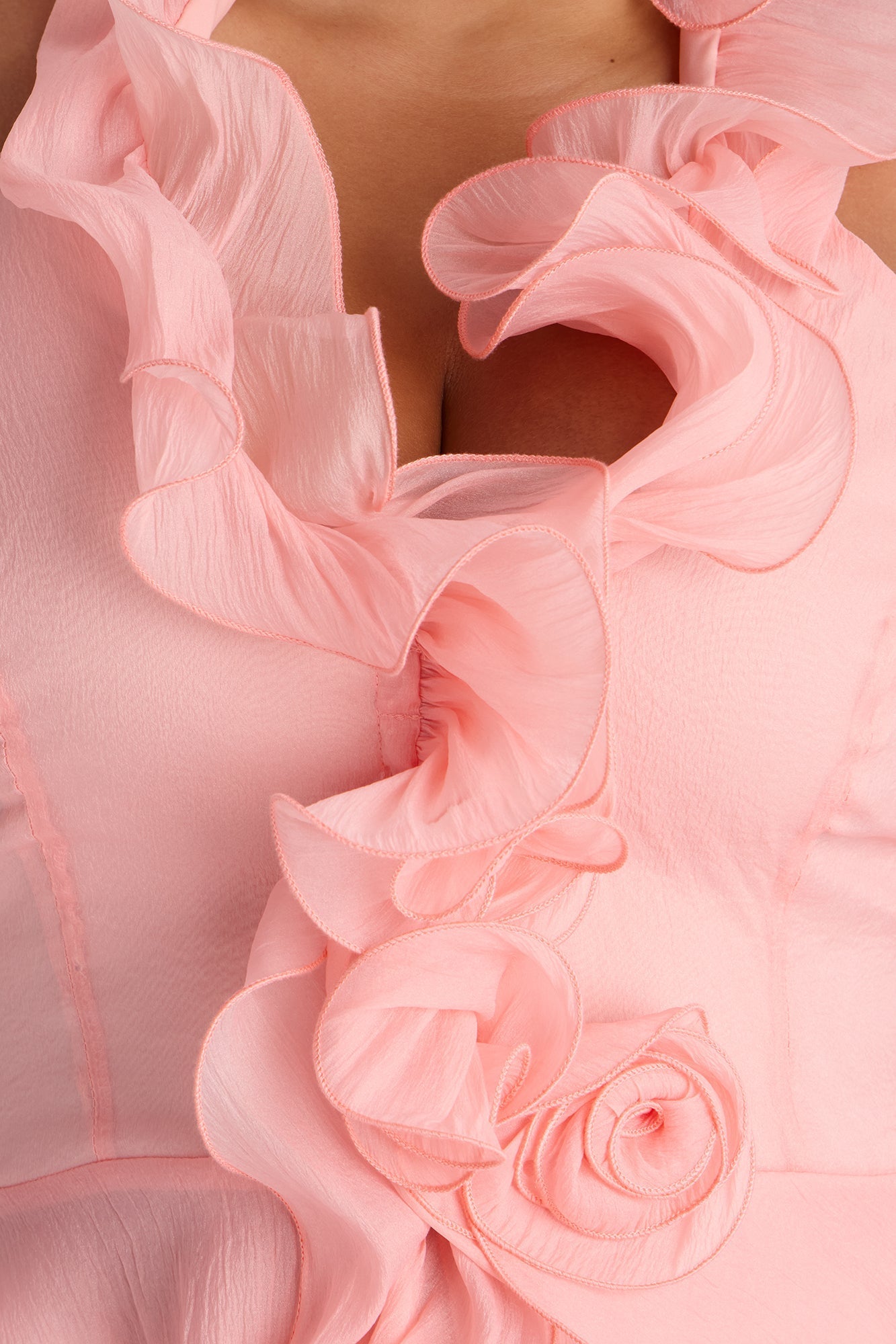 Alara Ruffle Halter Top - Pink