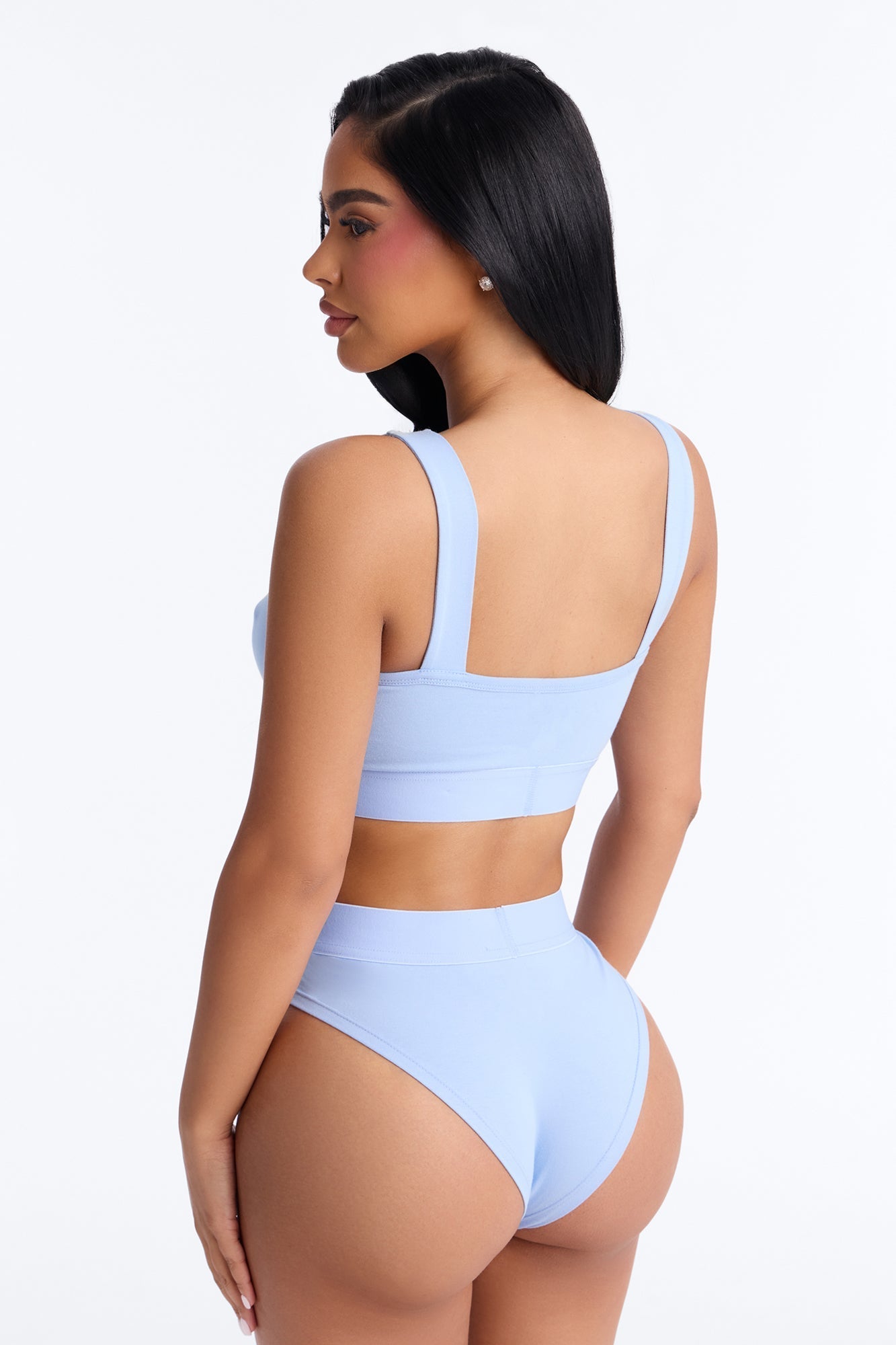 FN Mood Tank Bralette And Panty Set - Light Blue