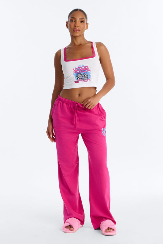 Von Dutch Roll The Dice PJ Pant Set - Magenta/combo