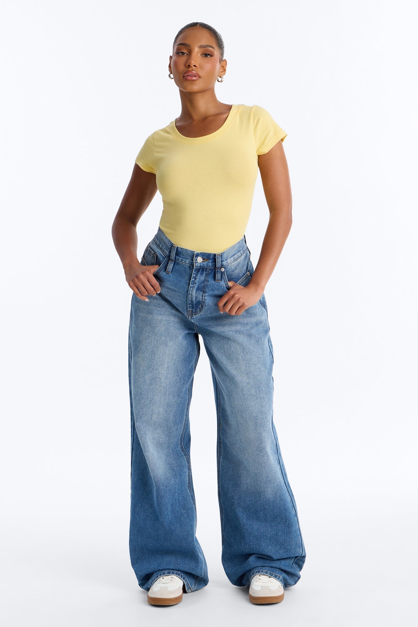 Sabrina Crew Neck Tee - Butter Yellow
