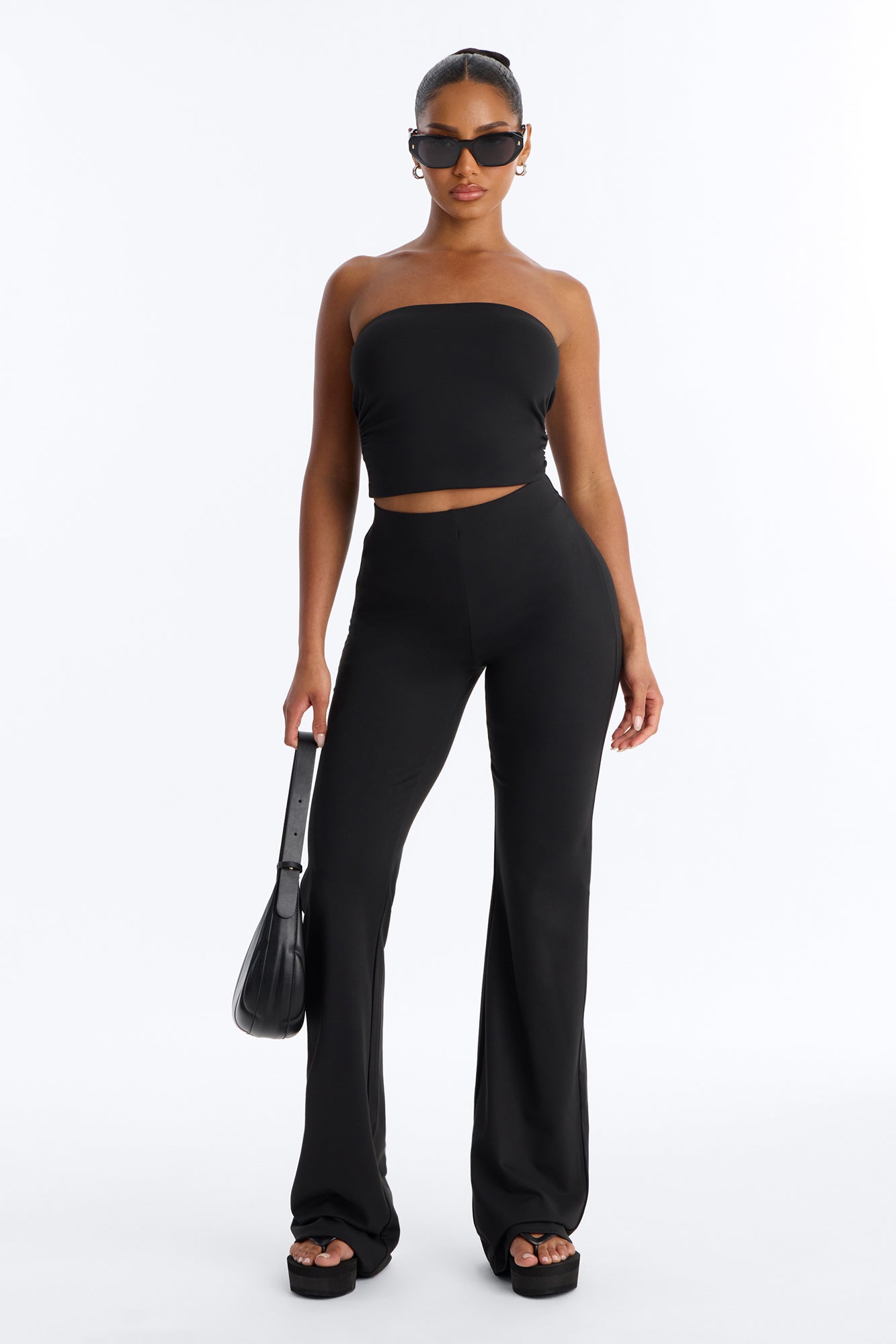 Just Vibes Strapless Pant Set - Black