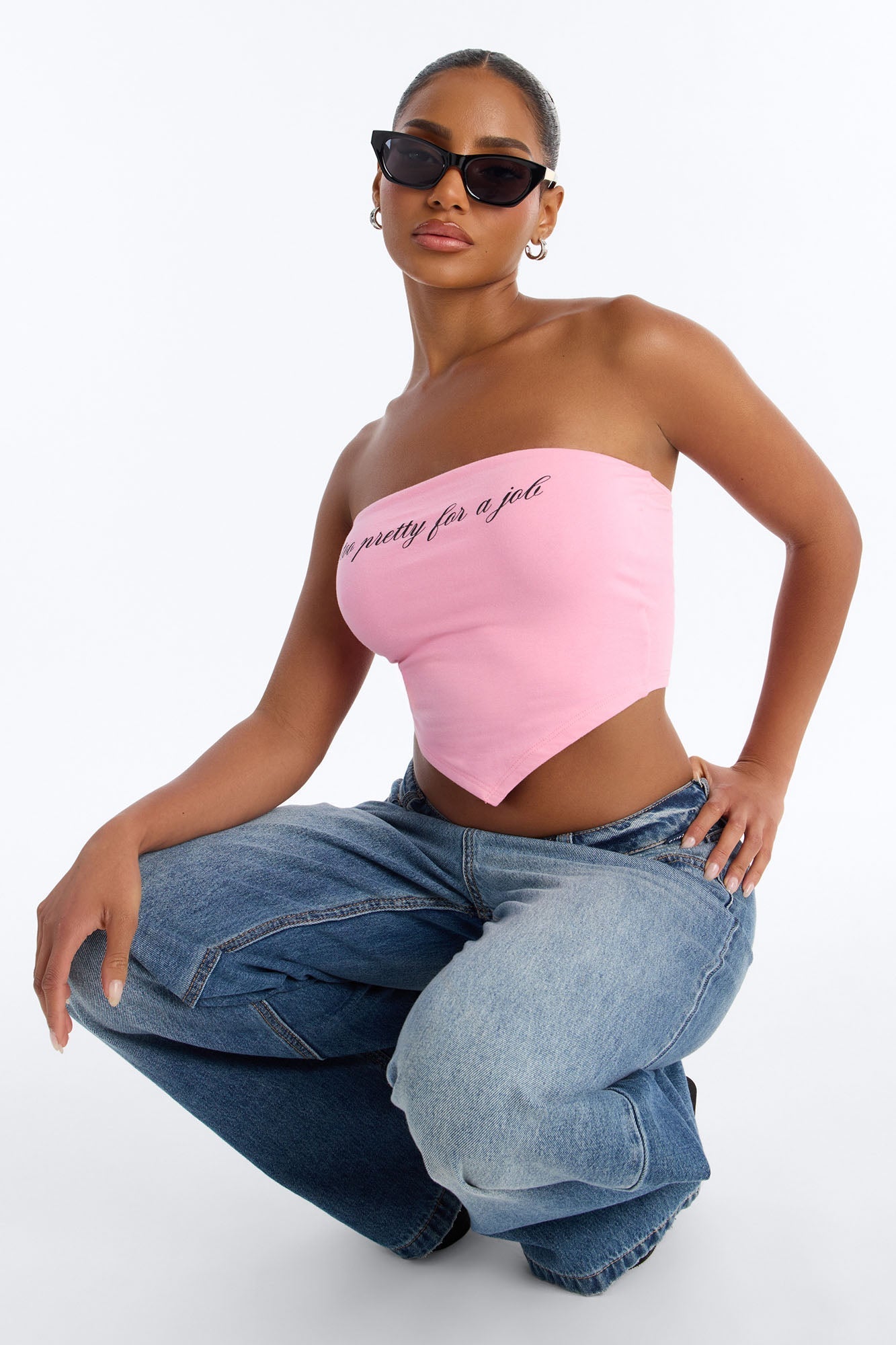 Too Pretty For A Job Tube Top - Pink