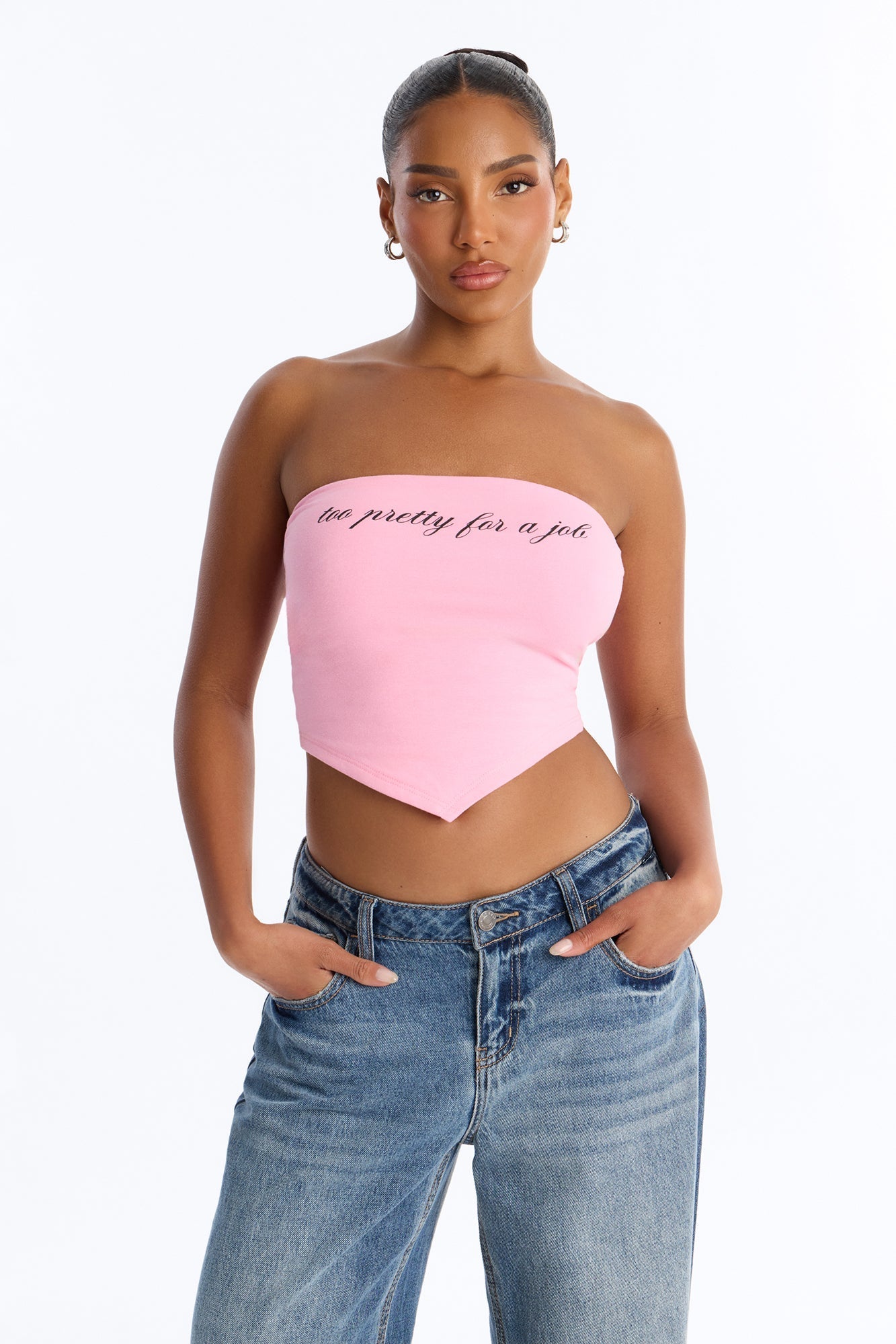 Too Pretty For A Job Tube Top - Pink