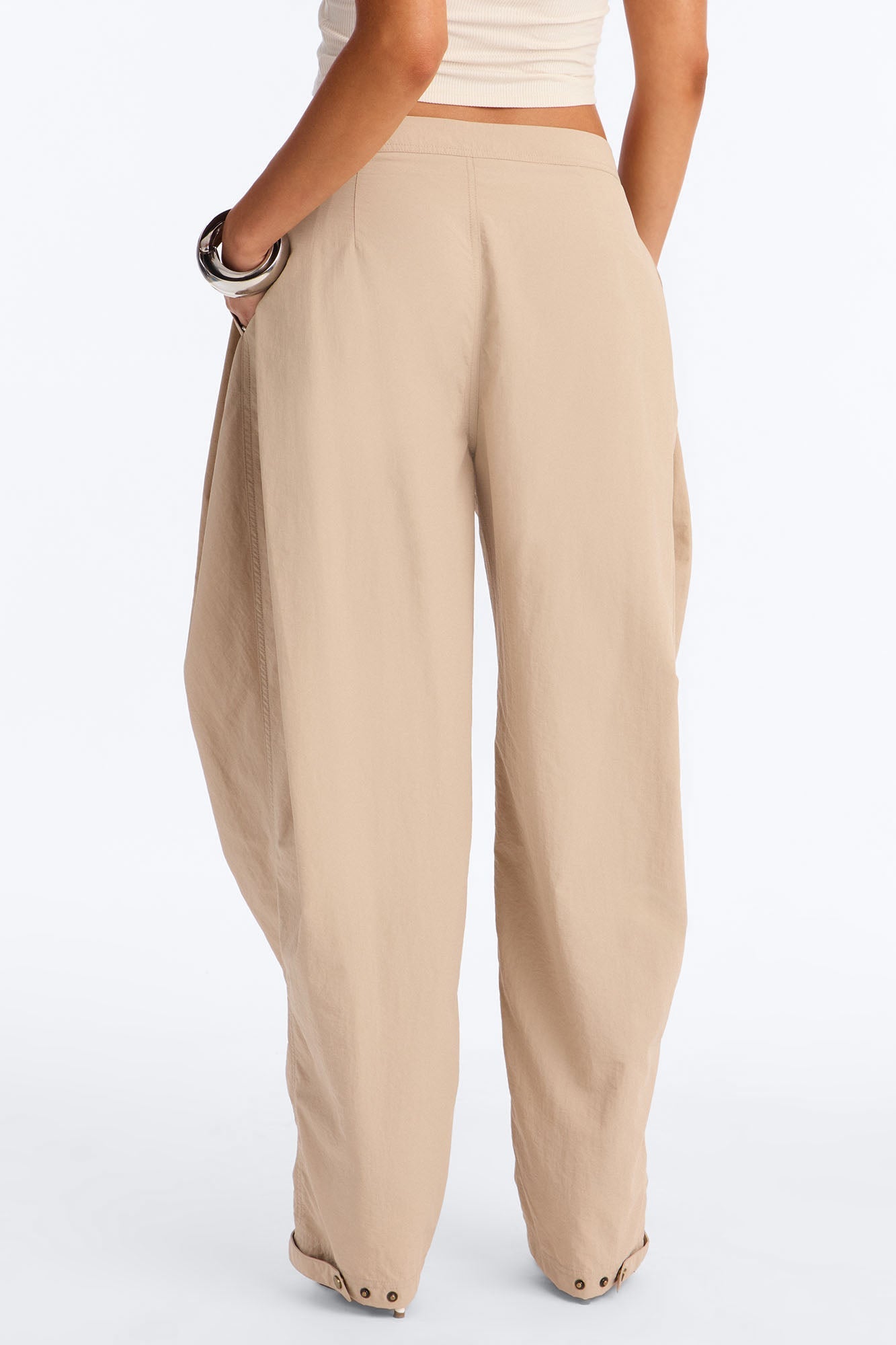 Nylon Windbreaker Pant - Stone