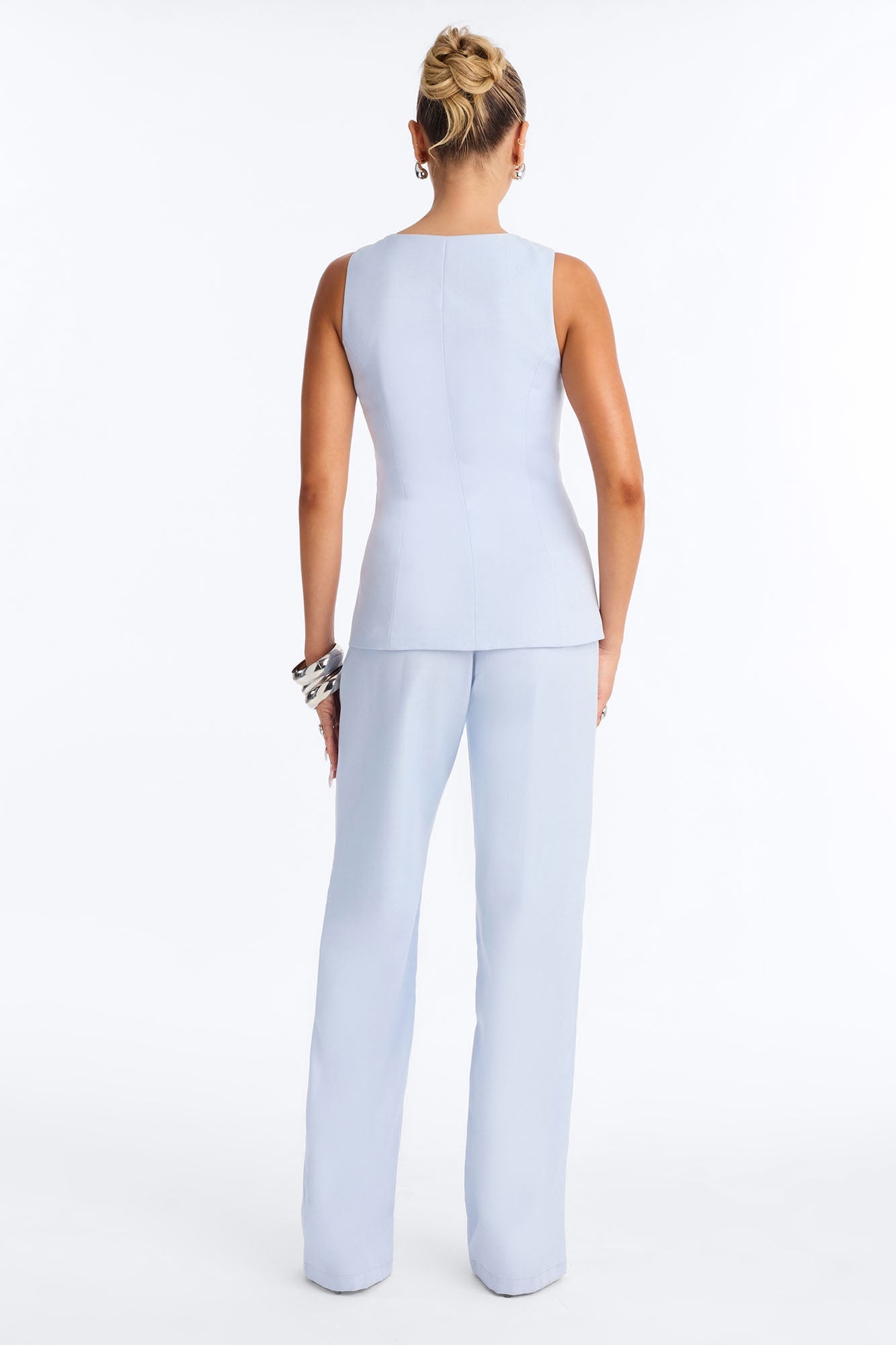 Annabelle Sleeveless Straight Leg Jumpsuit - Blue
