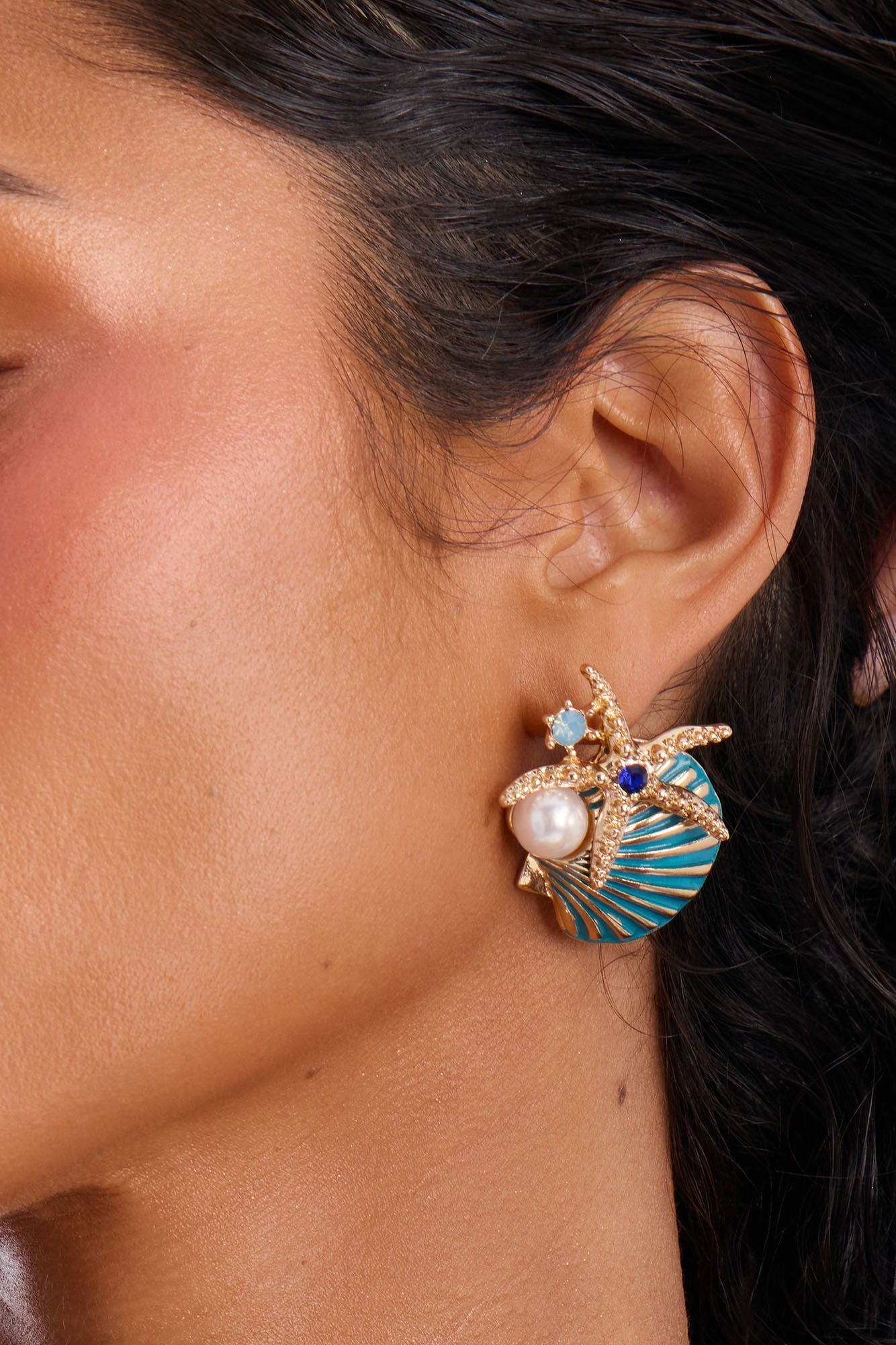 Ocean Glitz Earrings - Blue