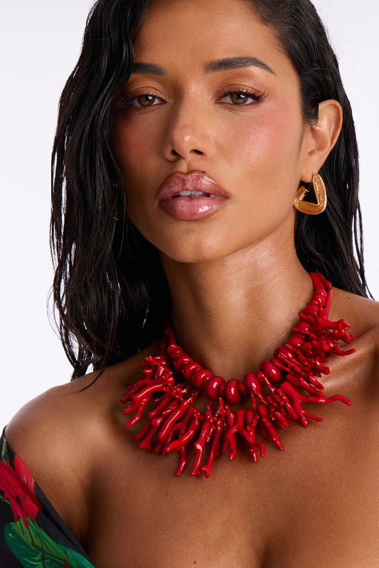 Krystal Coral Necklace - Red