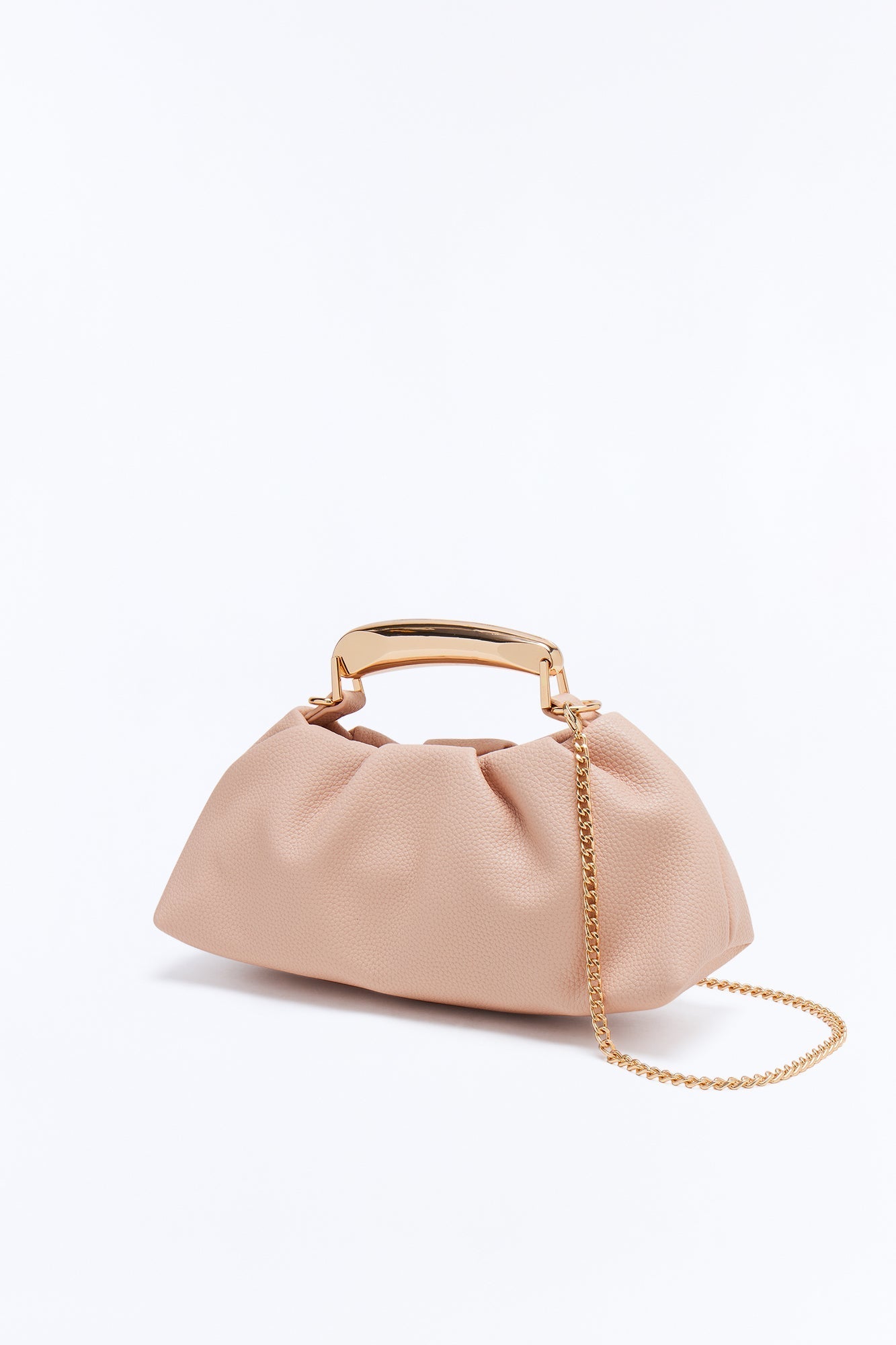 All Eyes On Faux Leather Satchel Bag - Nude