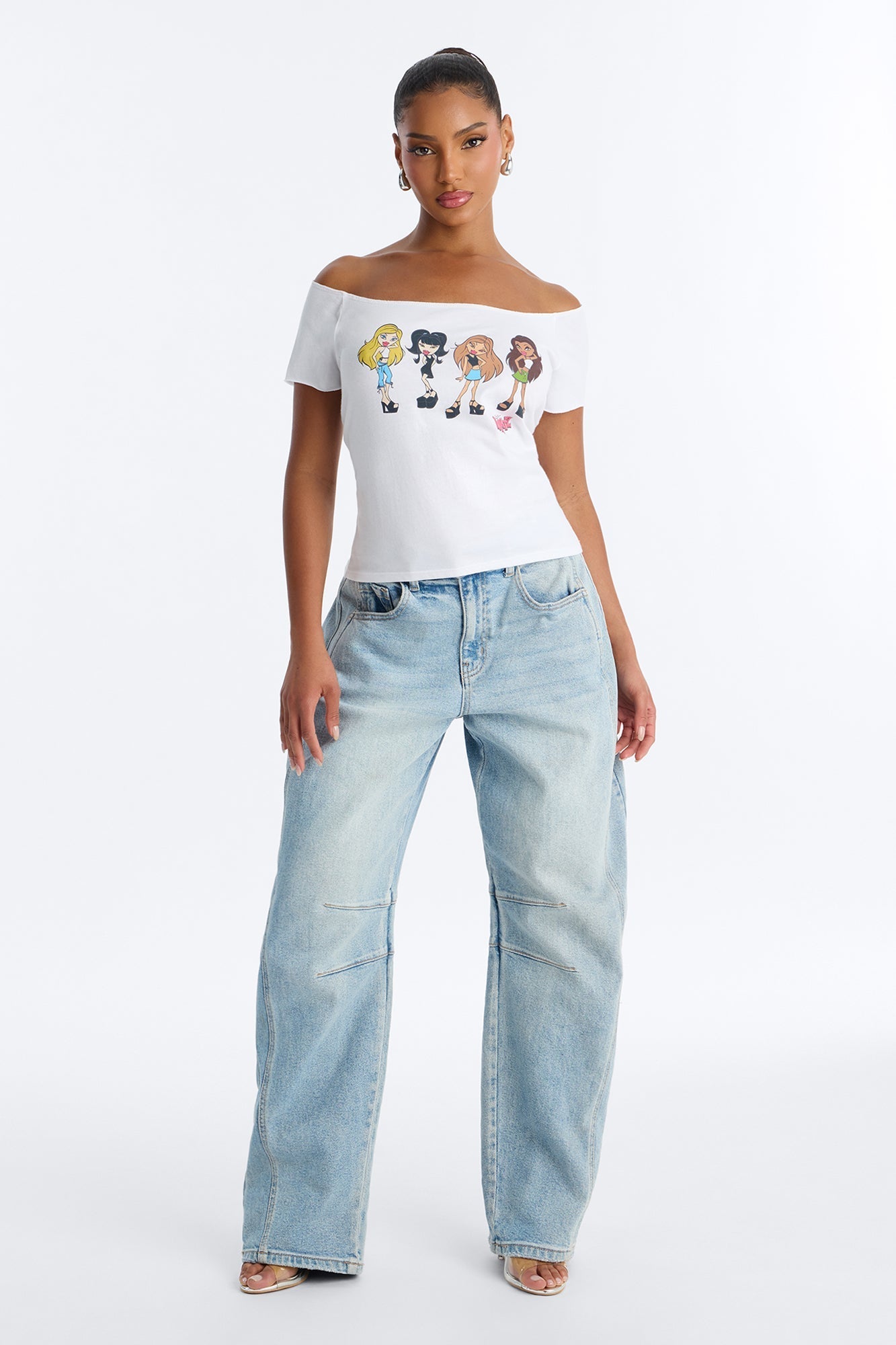 Bratz Cool Girls Off Shoulder Top - White