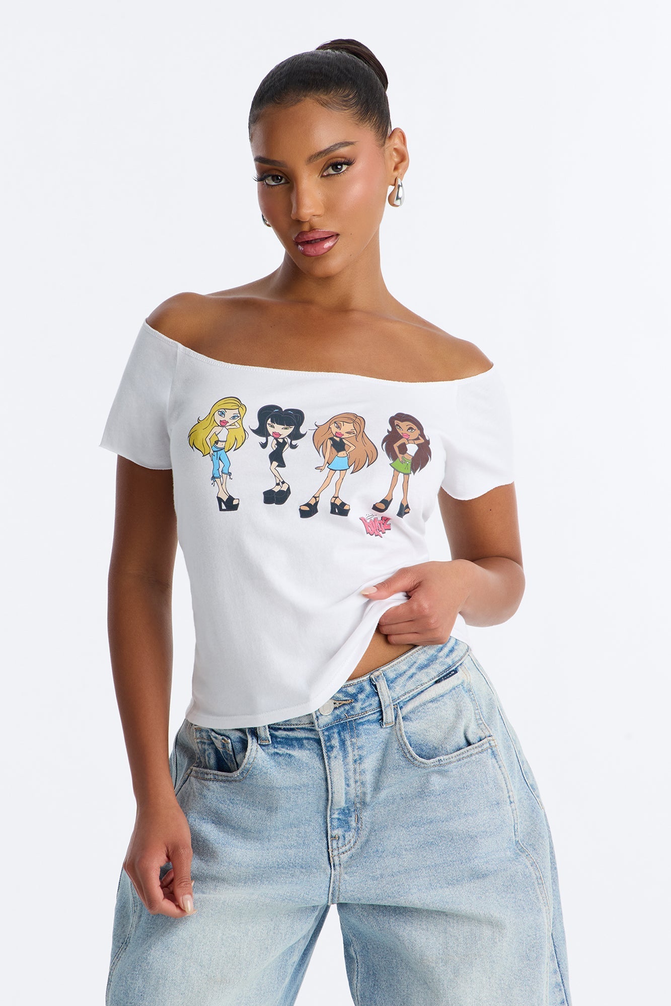Bratz Cool Girls Off Shoulder Top - White