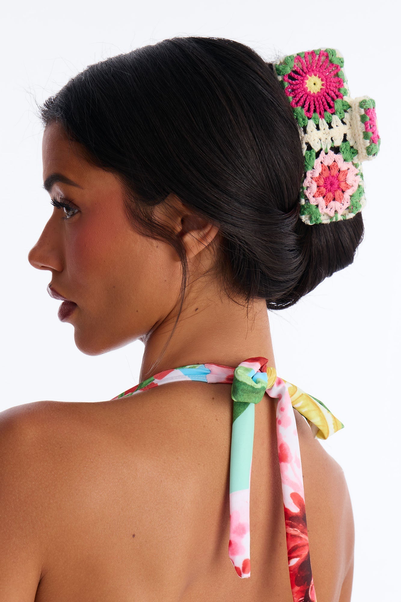 Flowers In My Hair Crochet Claw Clip - Multi Color NEWFASHIONEDGE