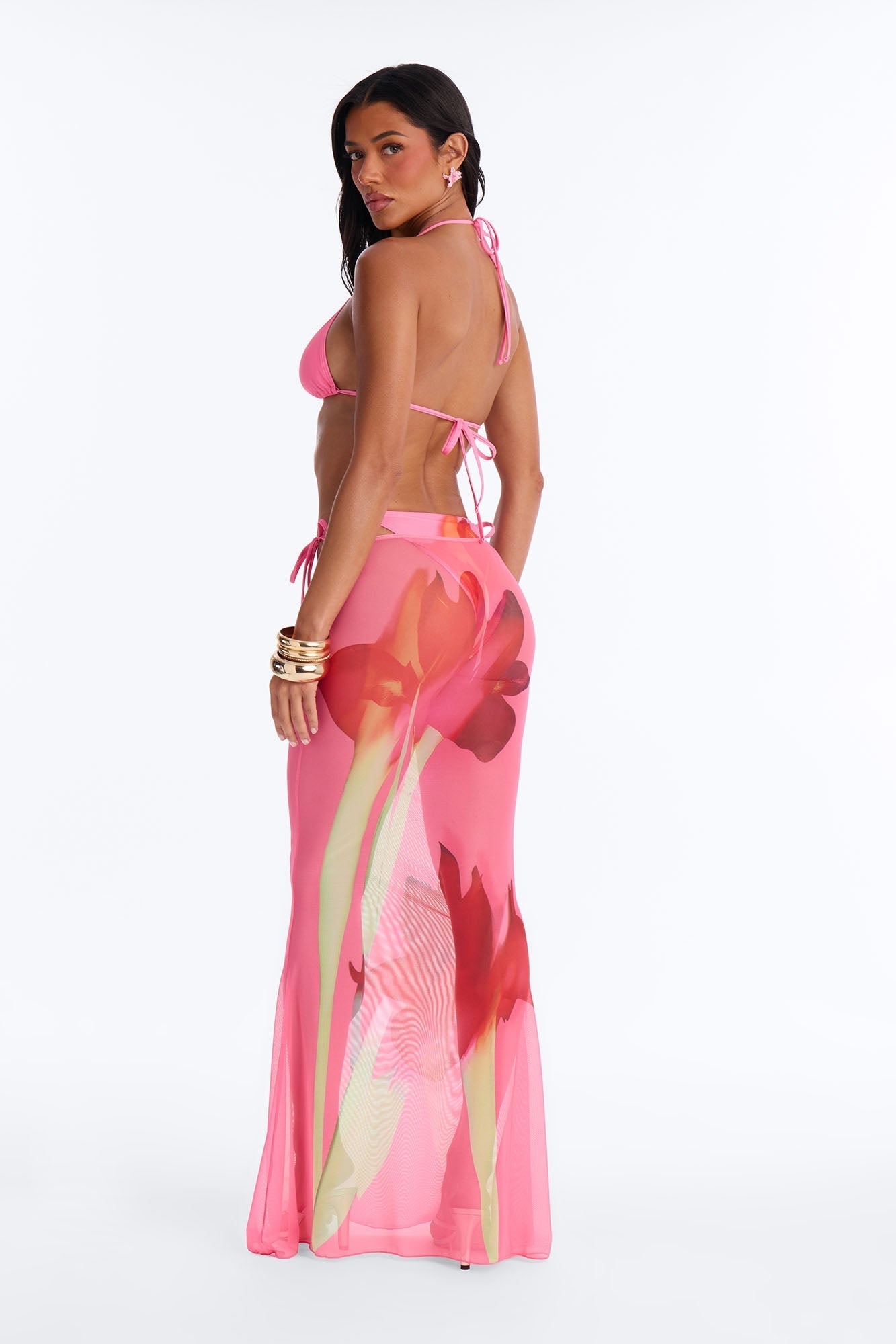 Can't Find The Words Bikini And Sarong - Pink/combo