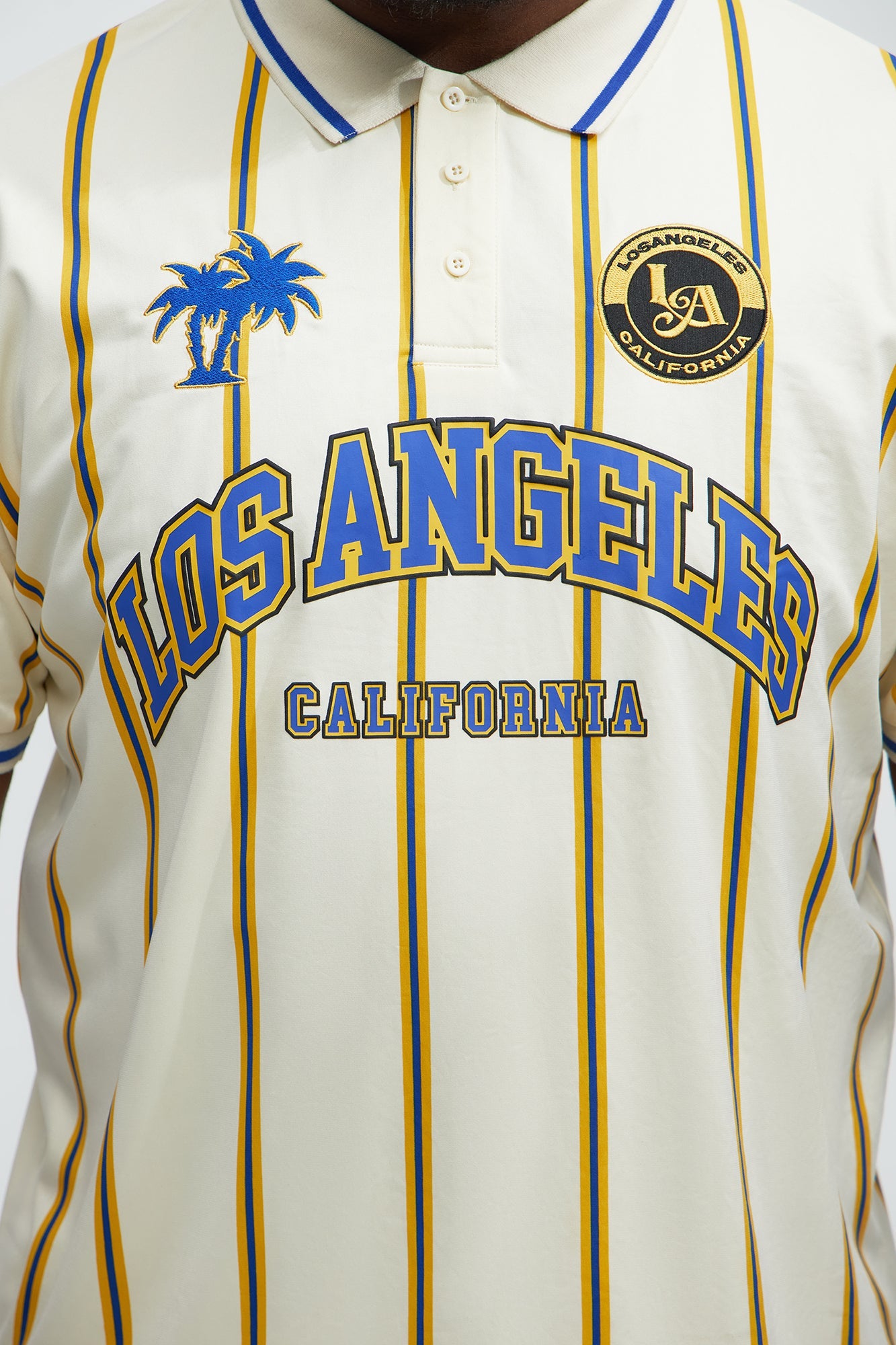 Los Angeles Striped Polo - Blue/combo
