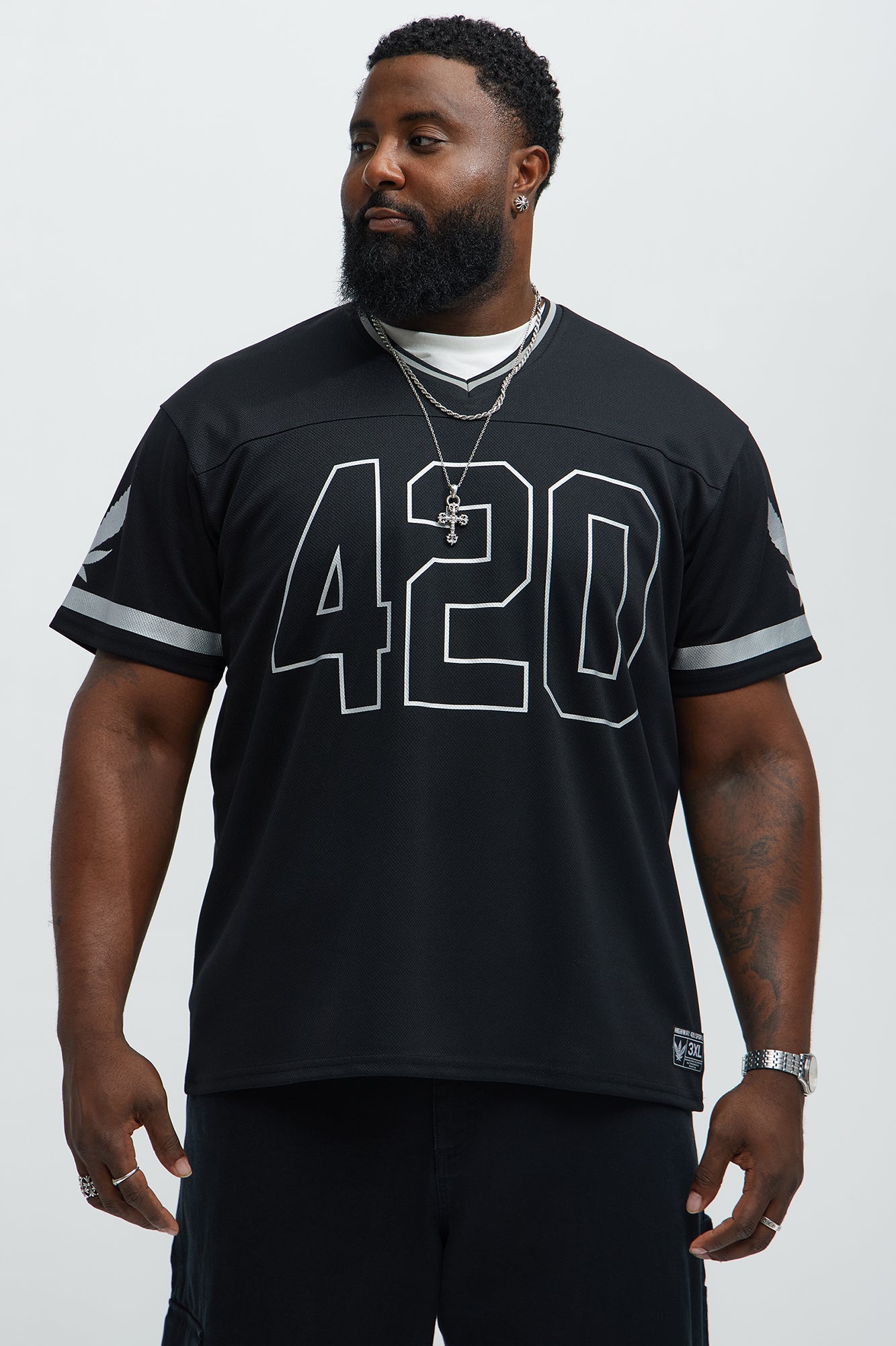 420 Mesh Football Jersey - Black