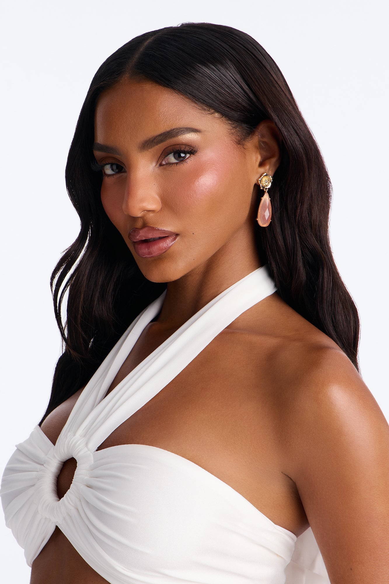 Sweetest Feeling Floral Earrings - Gold/Pink