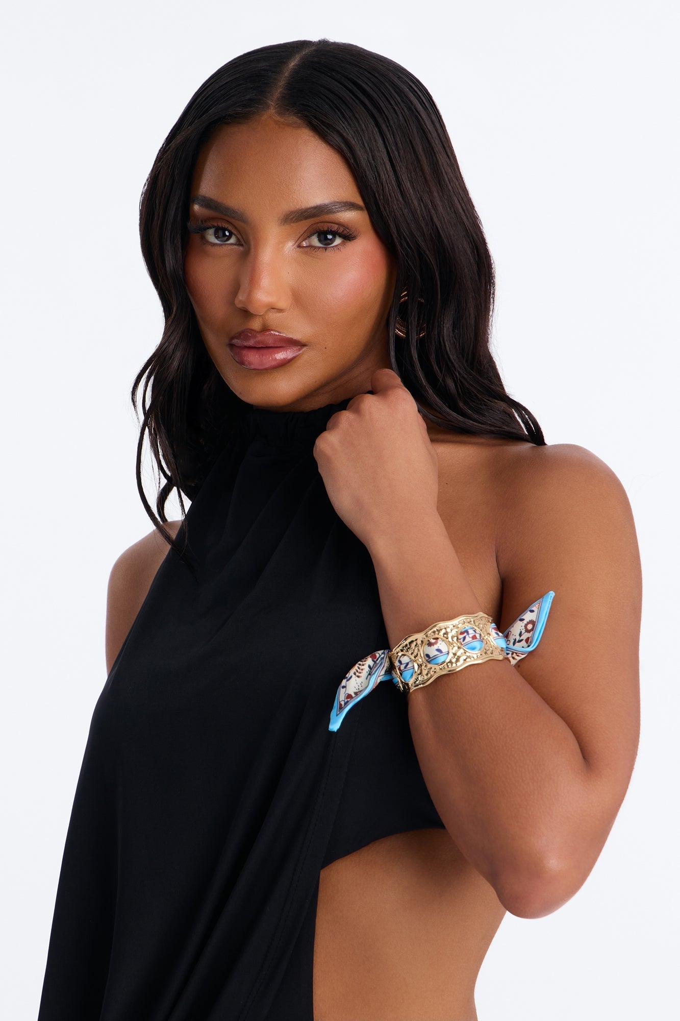Capri Cuff Bracelet - Gold/Blue