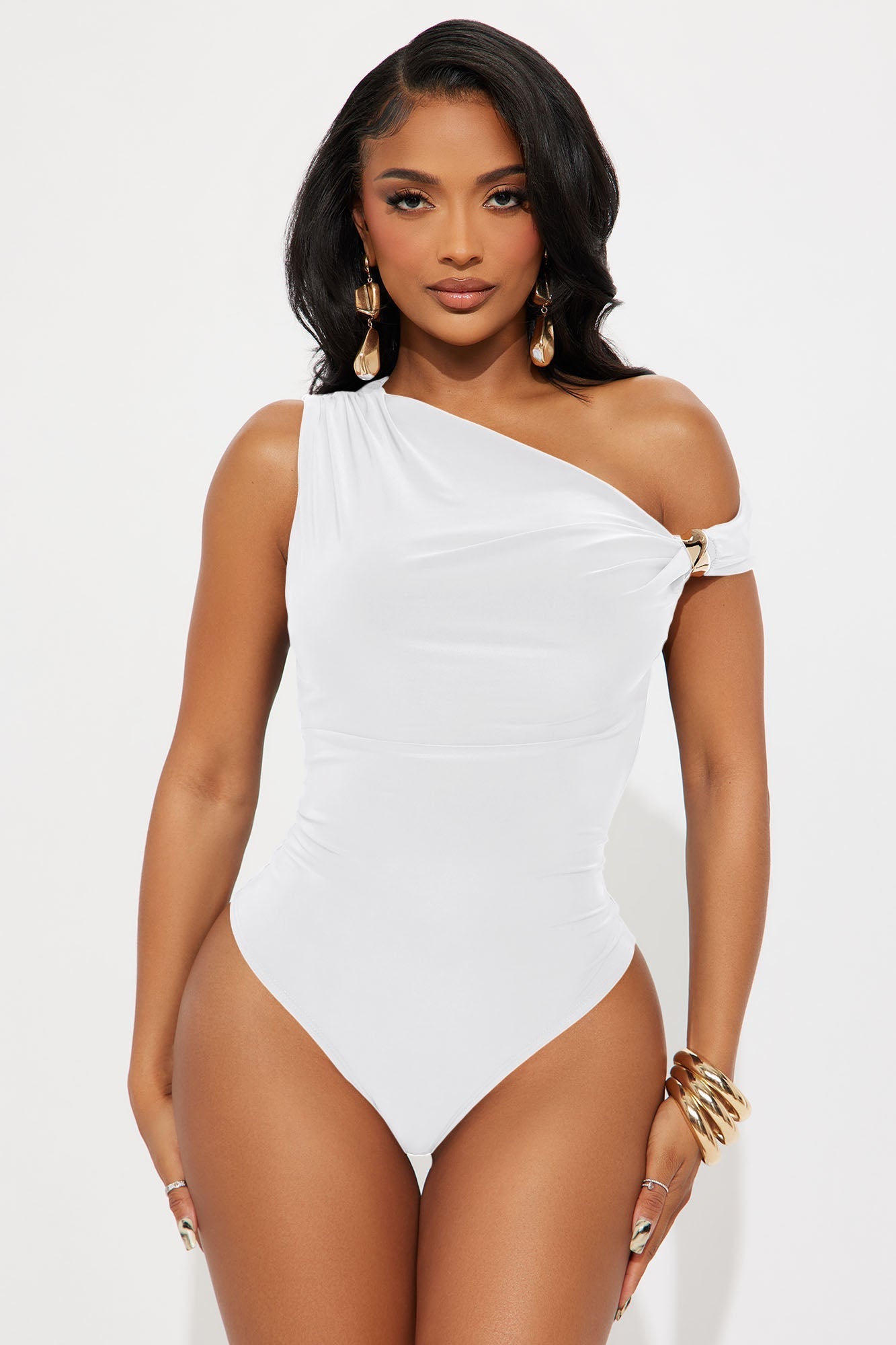 Moments Notice Off Shoulder Bodysuit - White NEWFASHIONEDGE