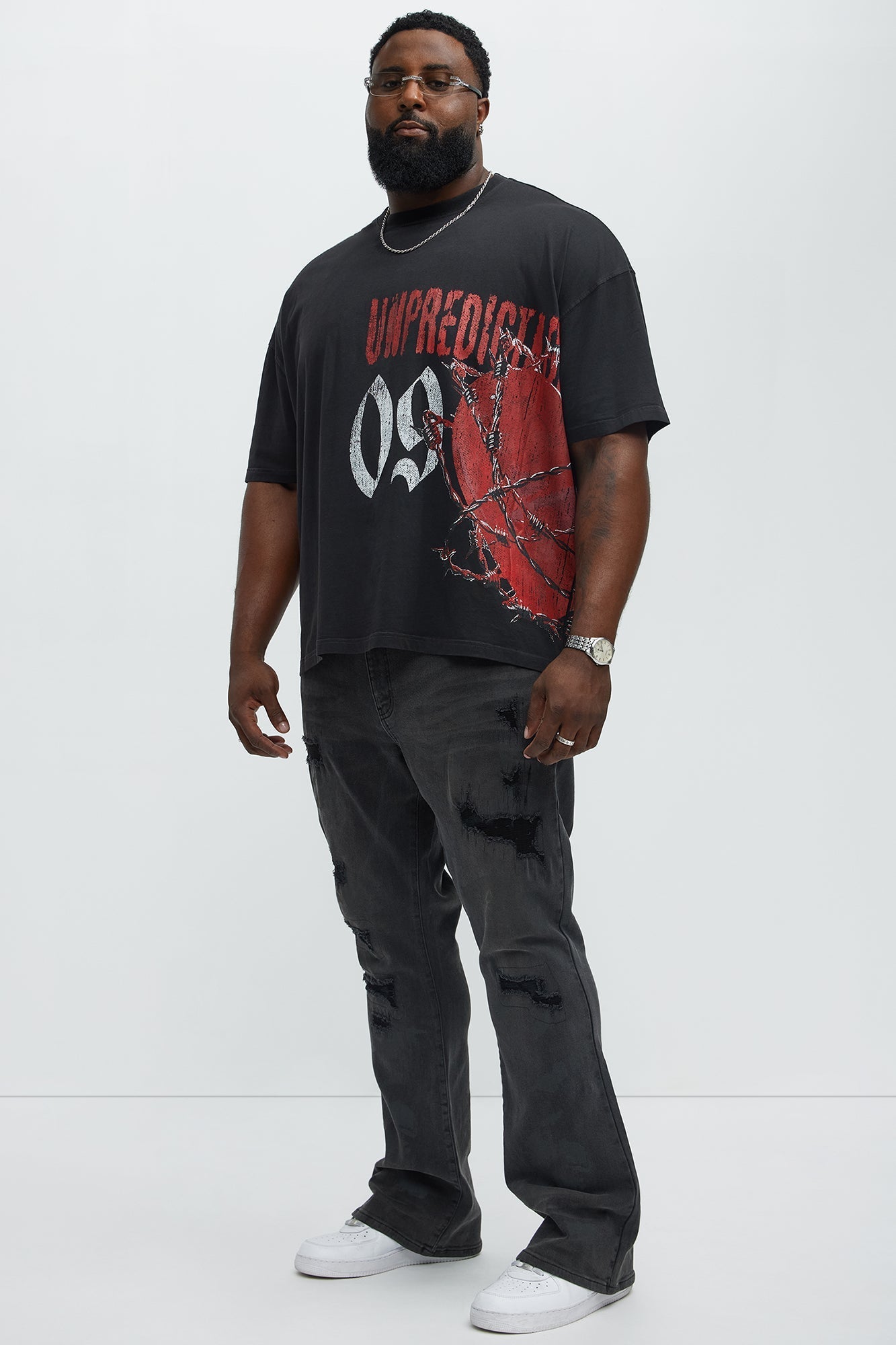 Unpredictable No Time Oversized Short Sleeve Tee - Black Wash