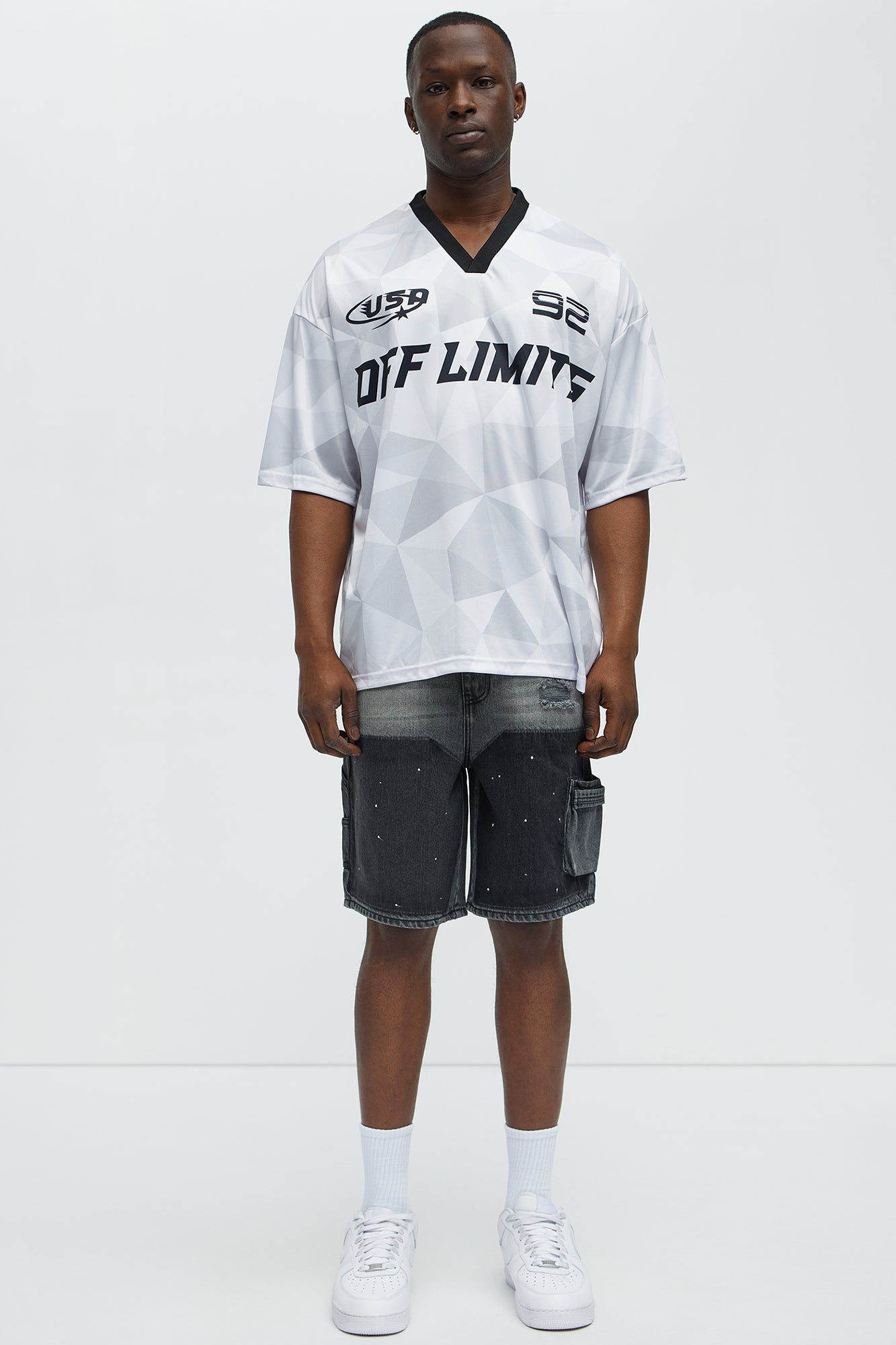 Two Ways Relaxed Denim Shorts - Black Wash
