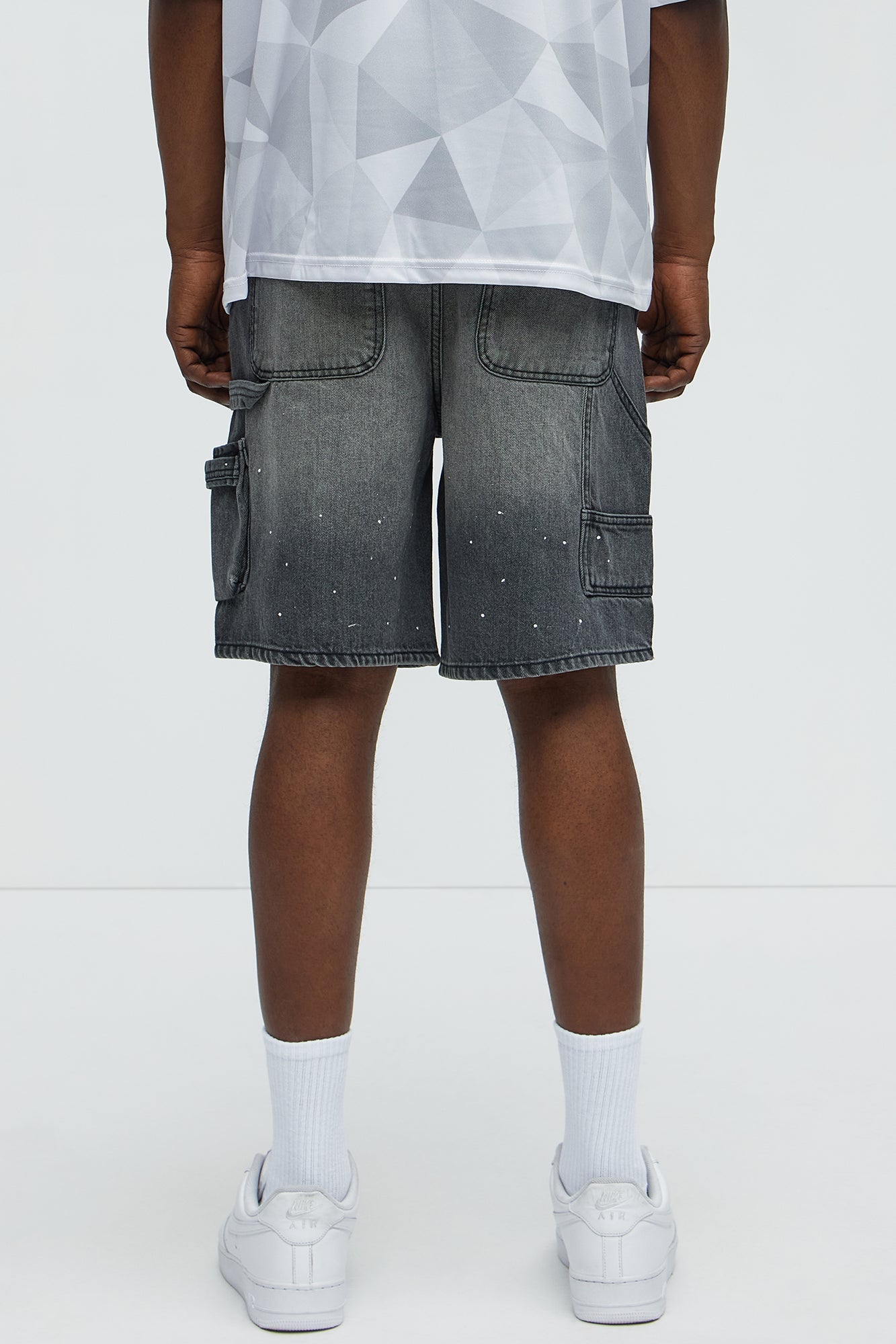 Two Ways Relaxed Denim Shorts - Black Wash