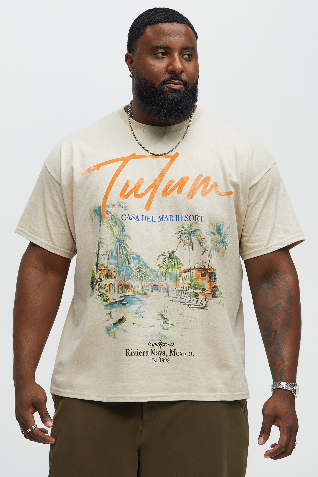 Tulum Resort Oversized Short Sleeve Tee - Sand