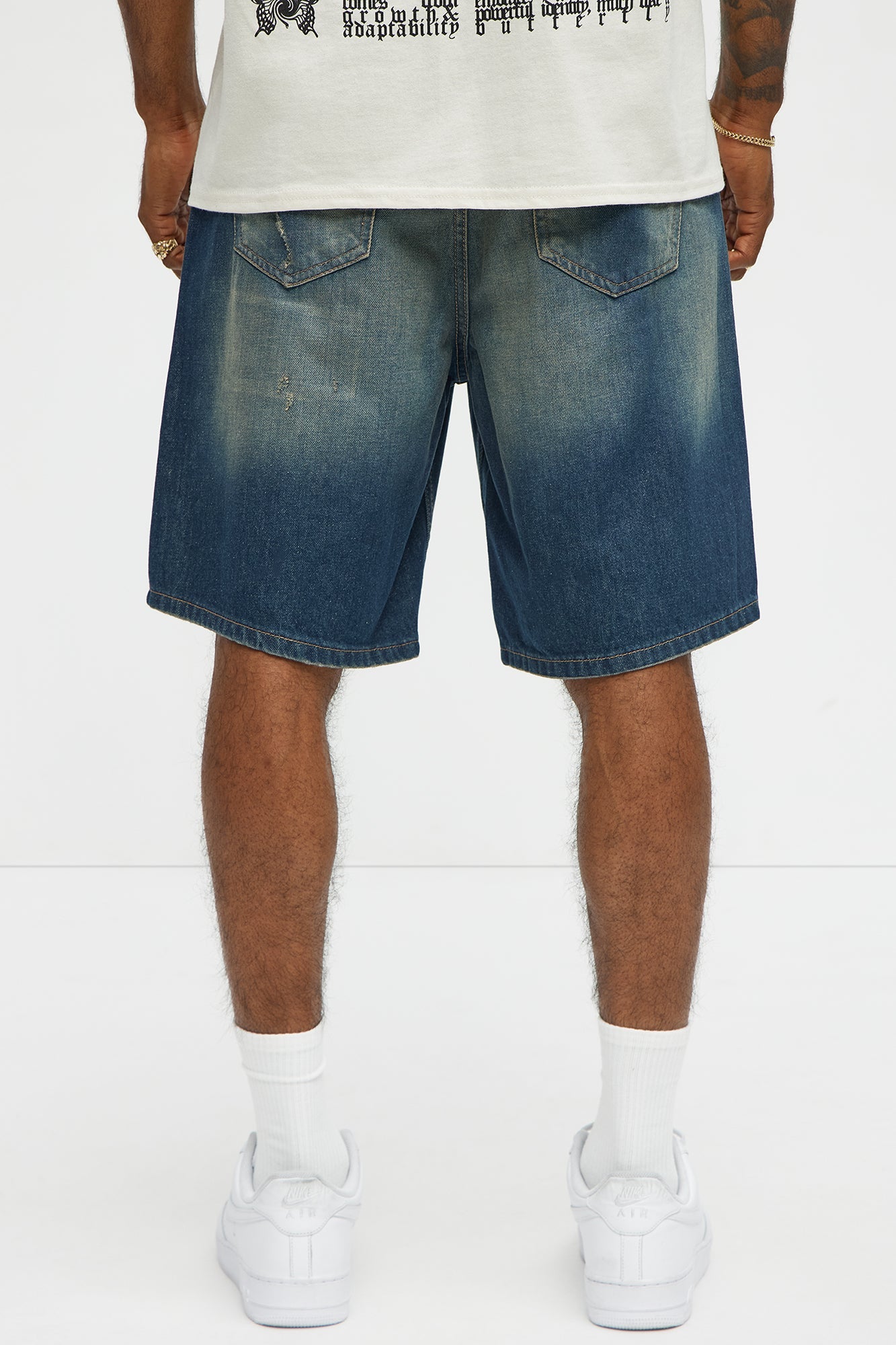 Don't Hate Relaxed Denim Shorts - Dark Wash