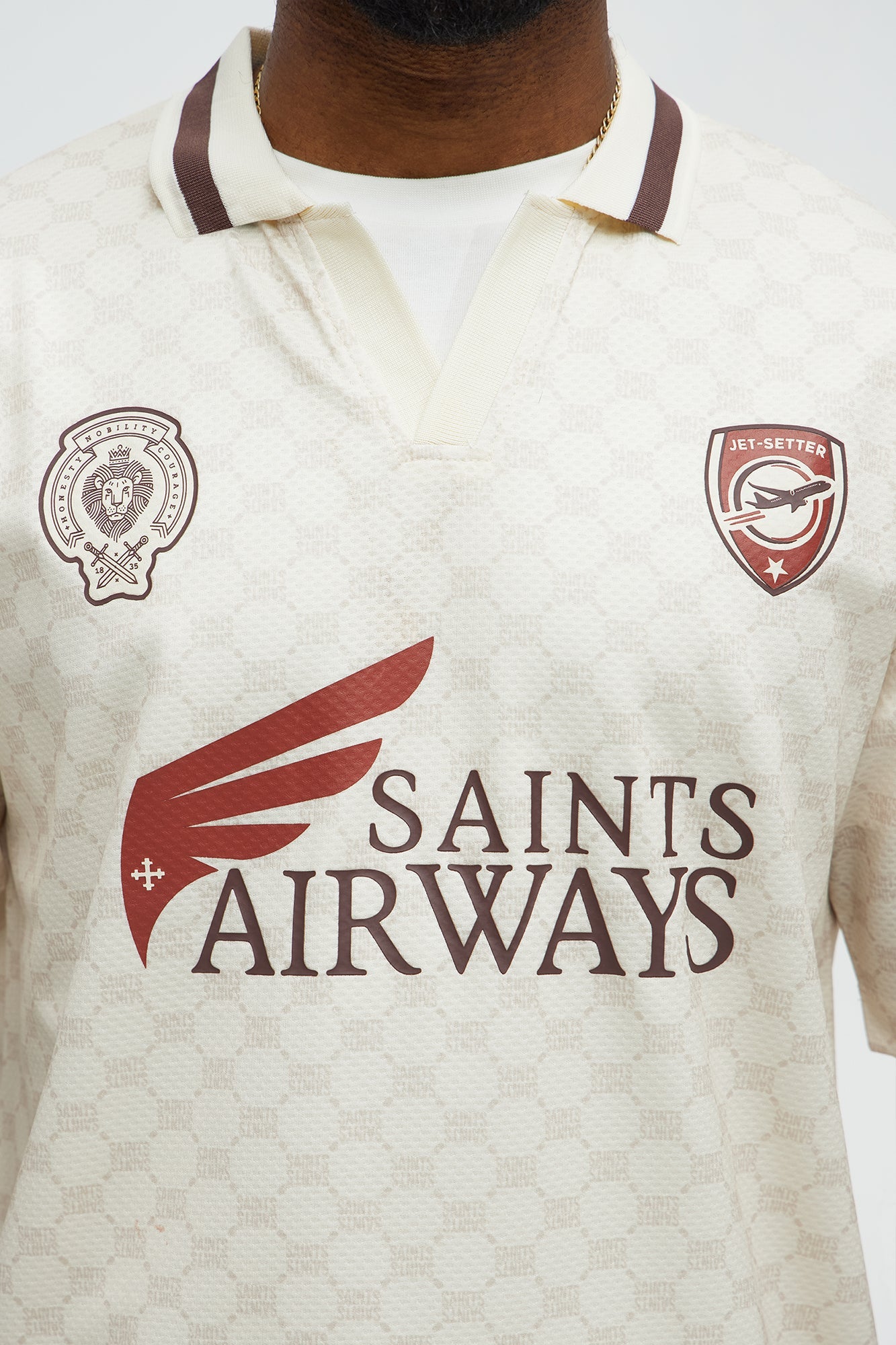 Saints Johnny Collar Soccer Jersey - Ivory