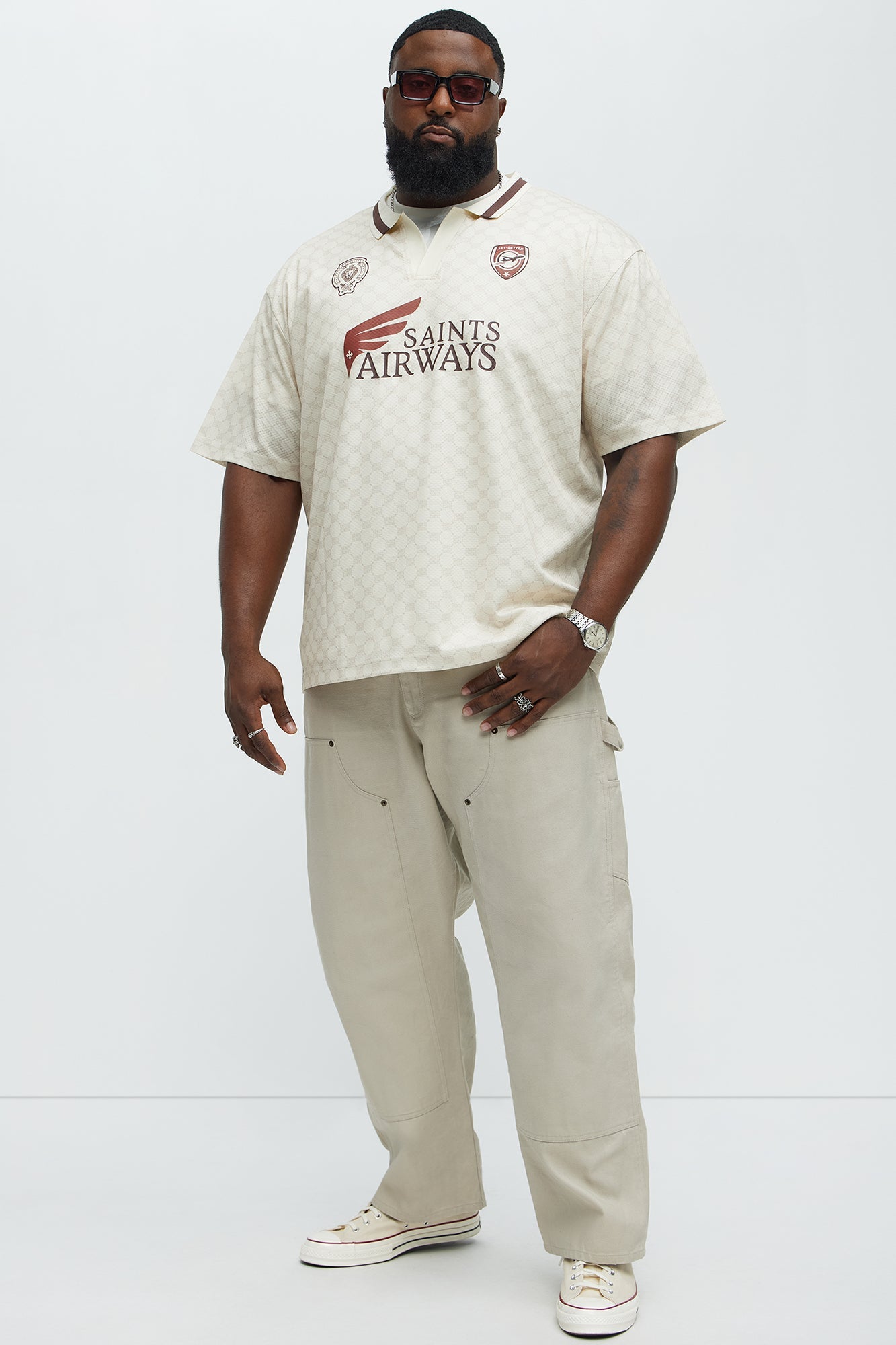 Saints Johnny Collar Soccer Jersey - Ivory