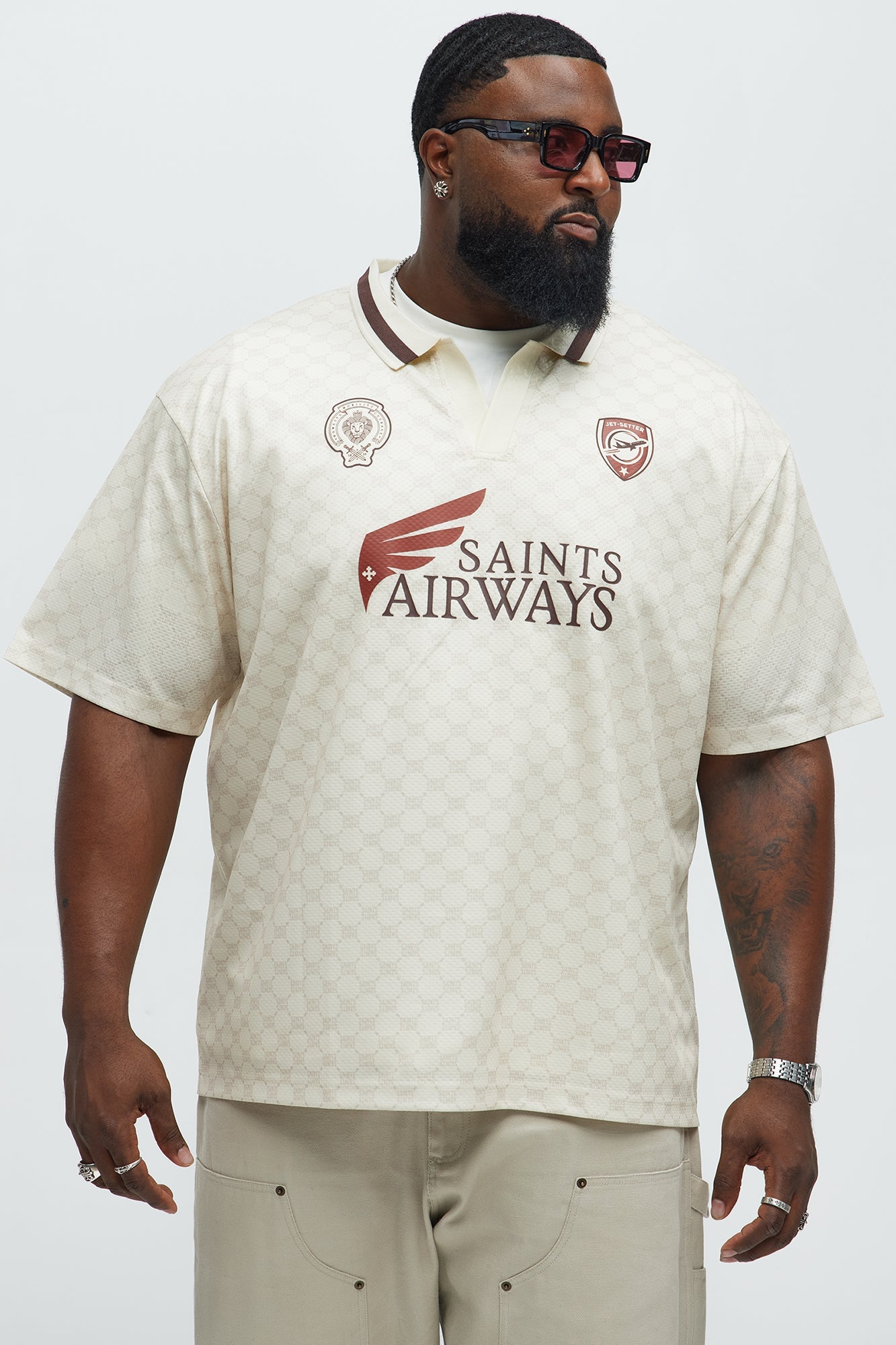 Saints Johnny Collar Soccer Jersey - Ivory