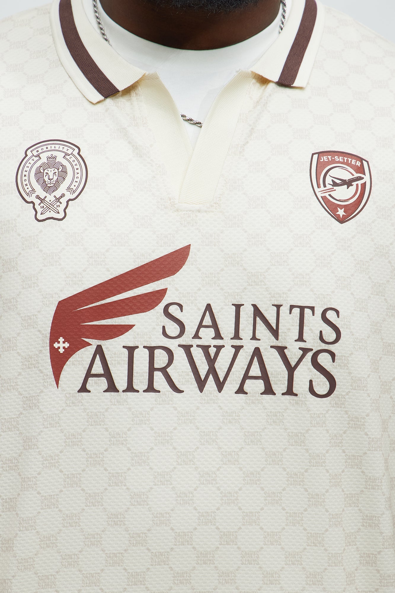 Saints Johnny Collar Soccer Jersey - Ivory
