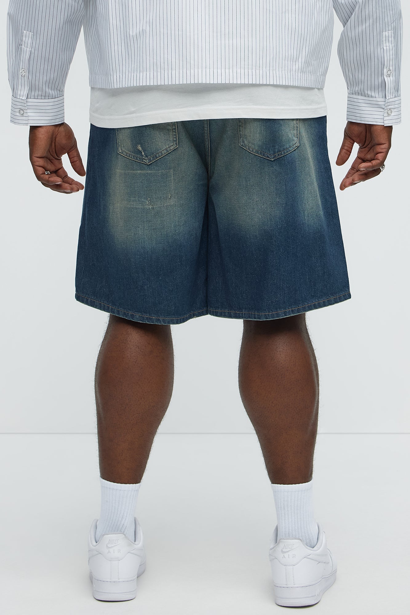 Don't Hate Relaxed Denim Shorts - Dark Wash