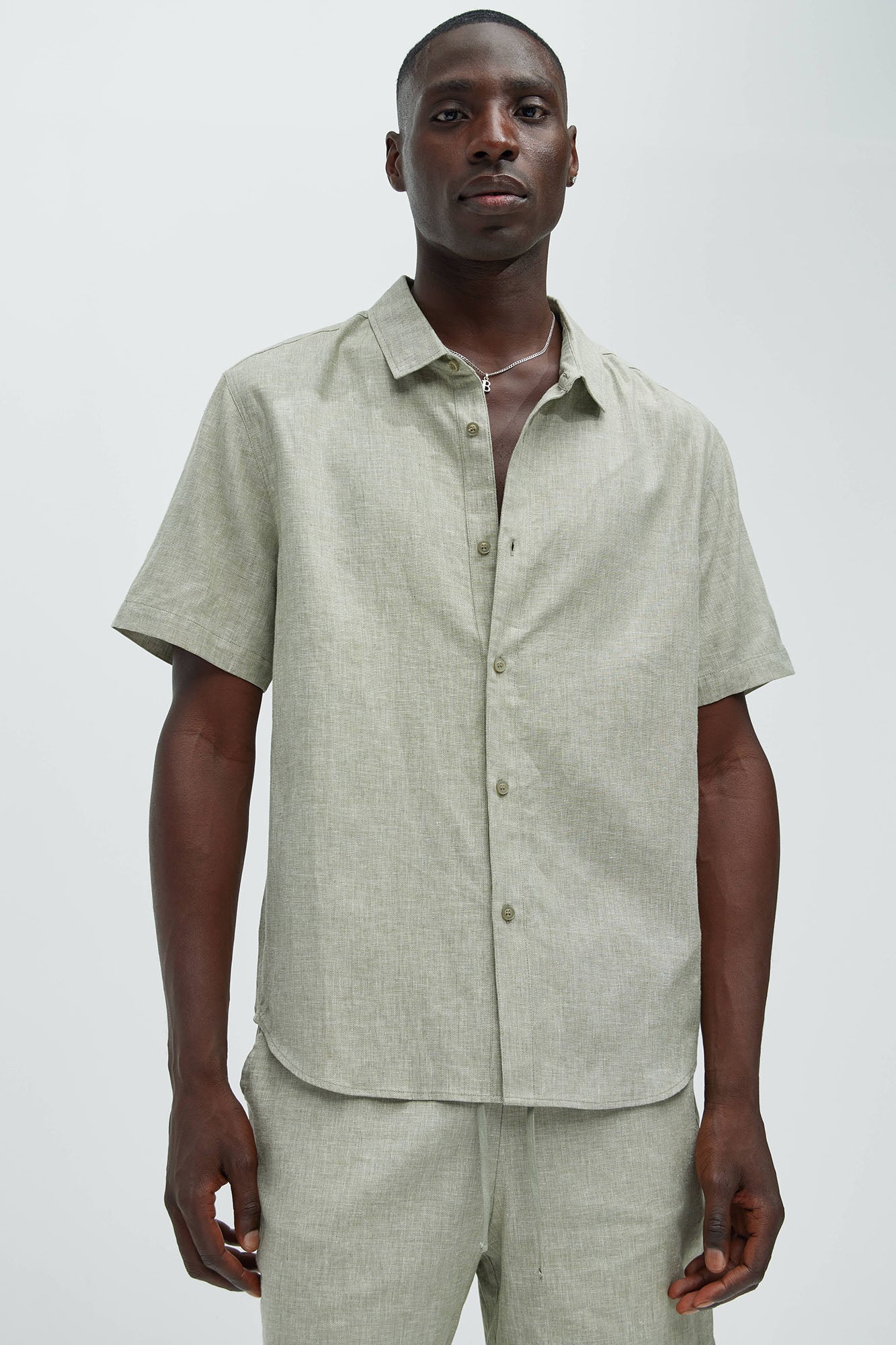 Bahamas Linen Classic Button Up Shirt - Green