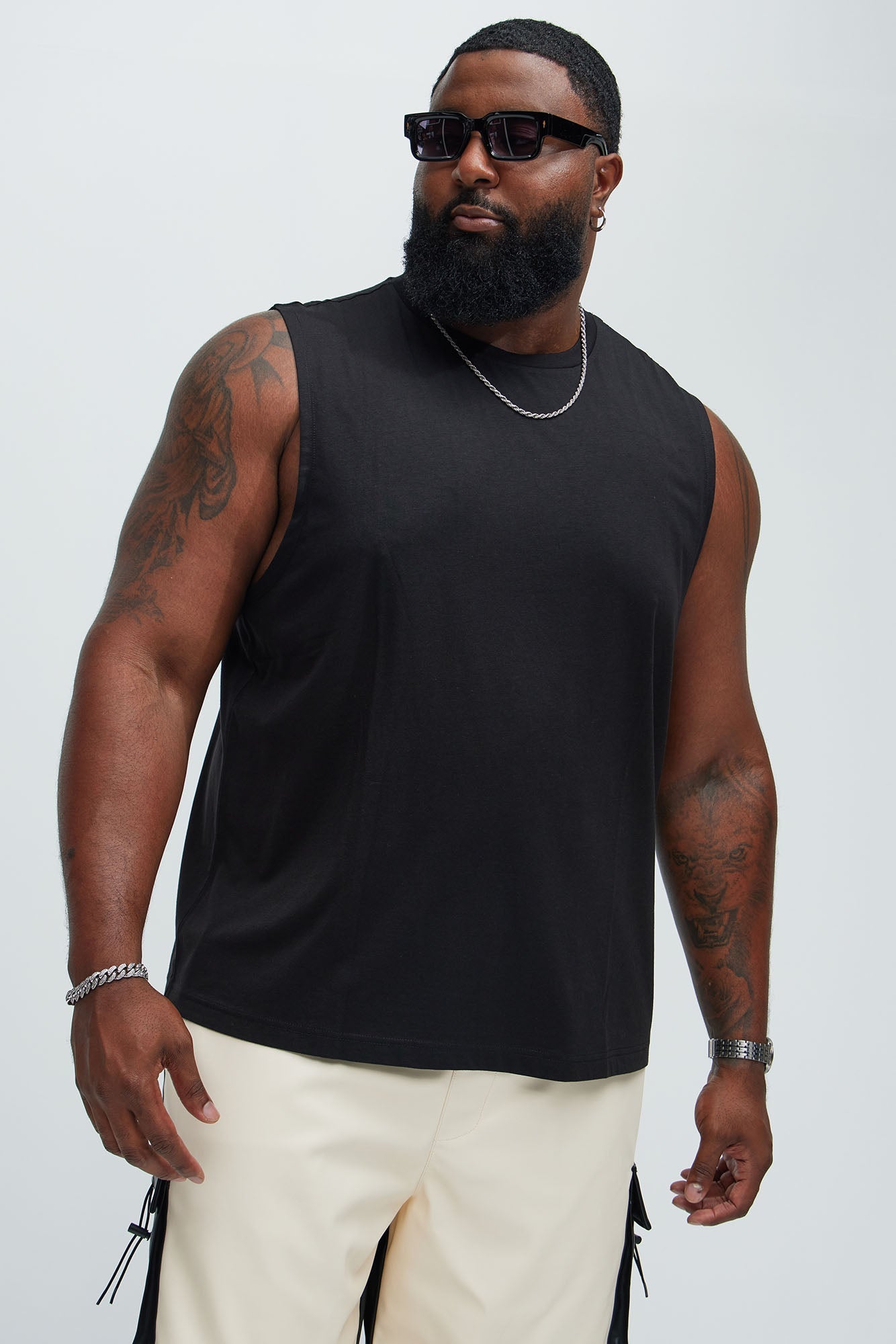 Essential Modal Lounge Sleeveless Muscle Tee - Black