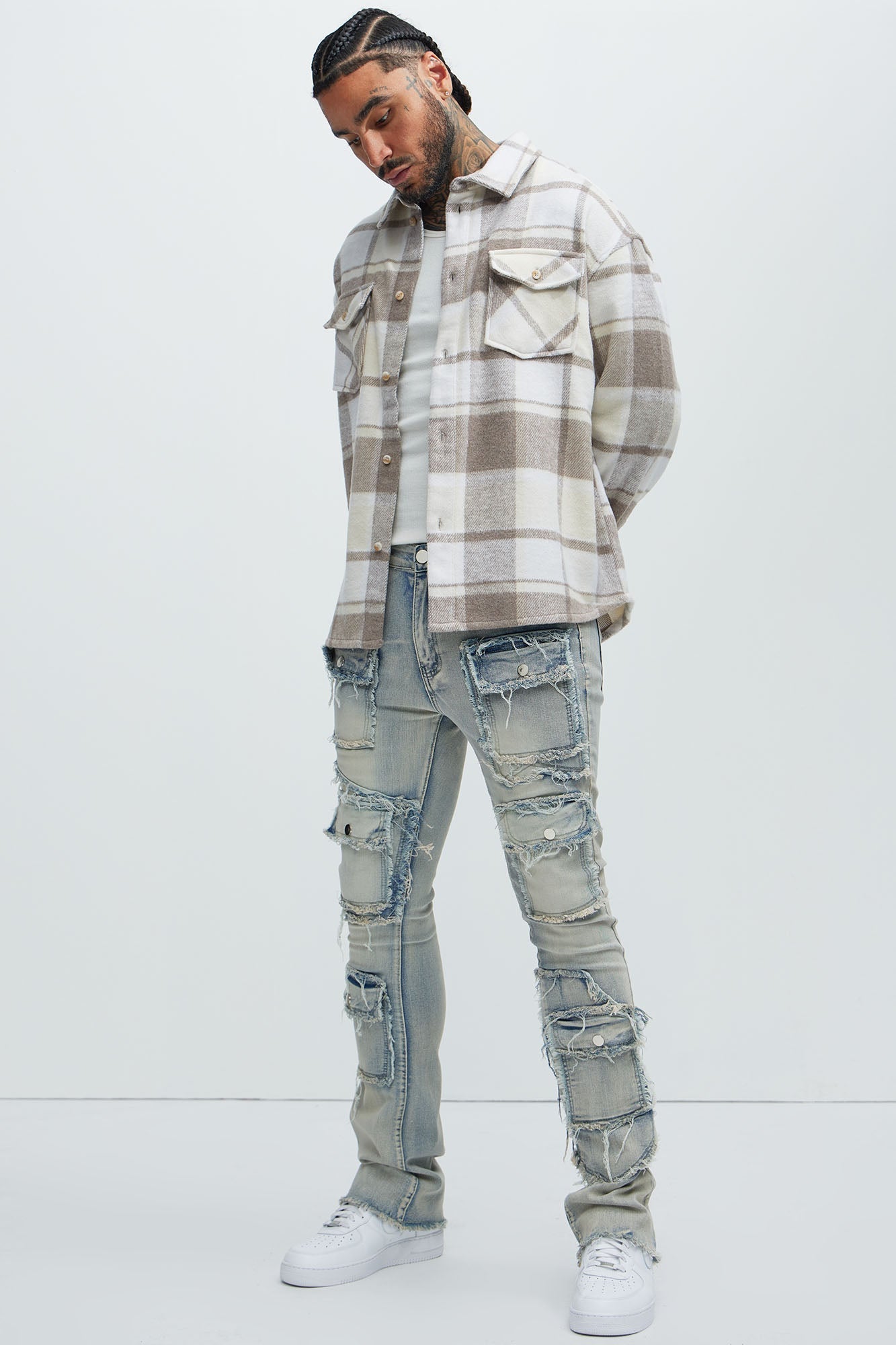 Wanted Plaid Shacket - Cream
