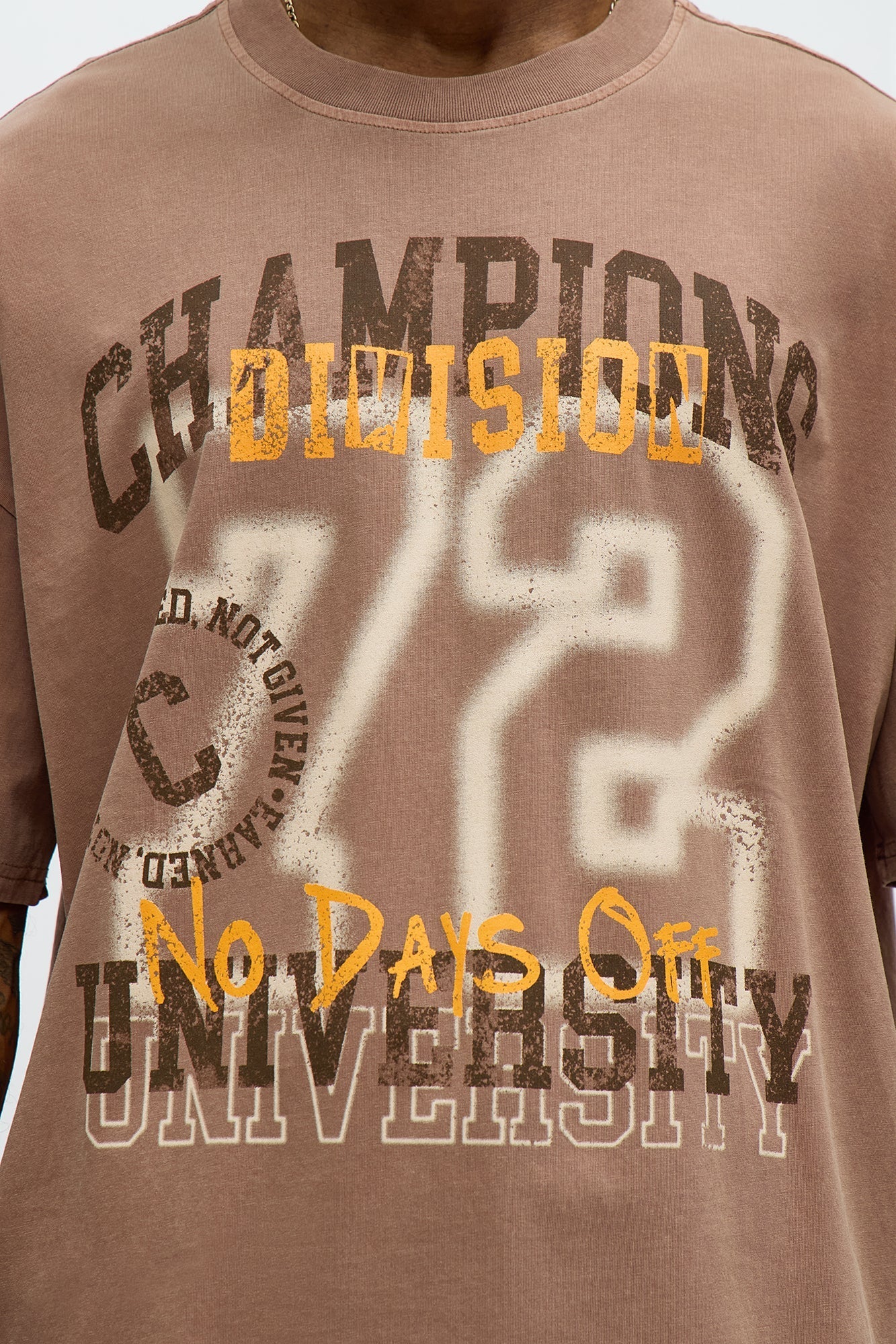 Champions Divisions 72 Oversized Short Sleeve Tee - Brown