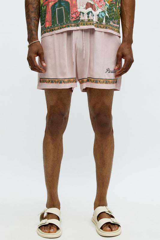 Paradise Set Relaxed Drawstring Short - Pink