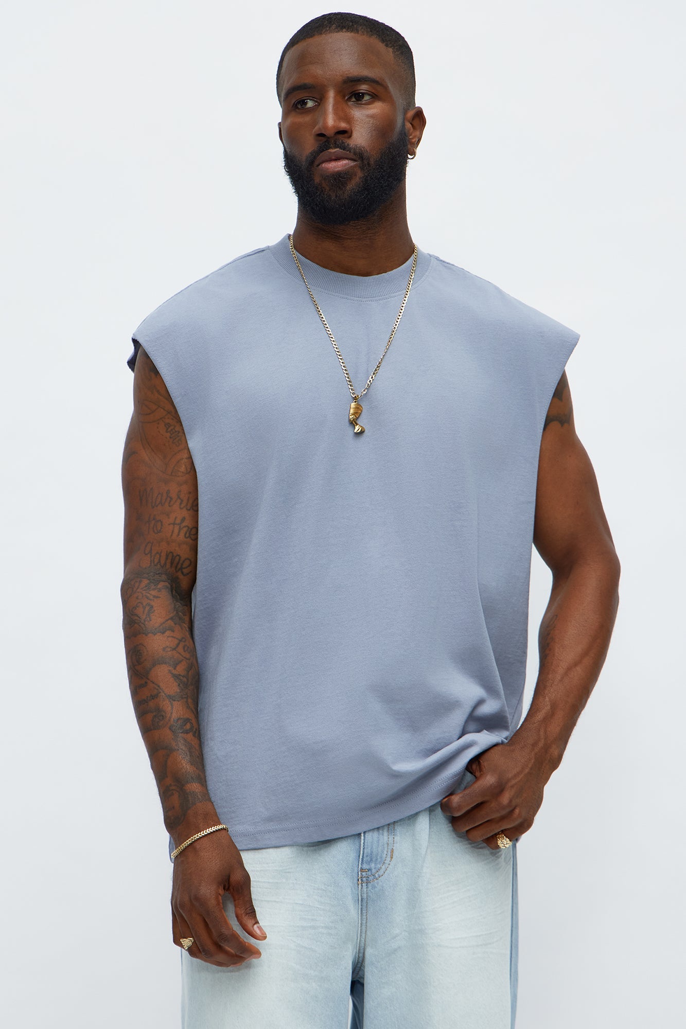 Relaxed Heavyweight Muscle Tee - Grey