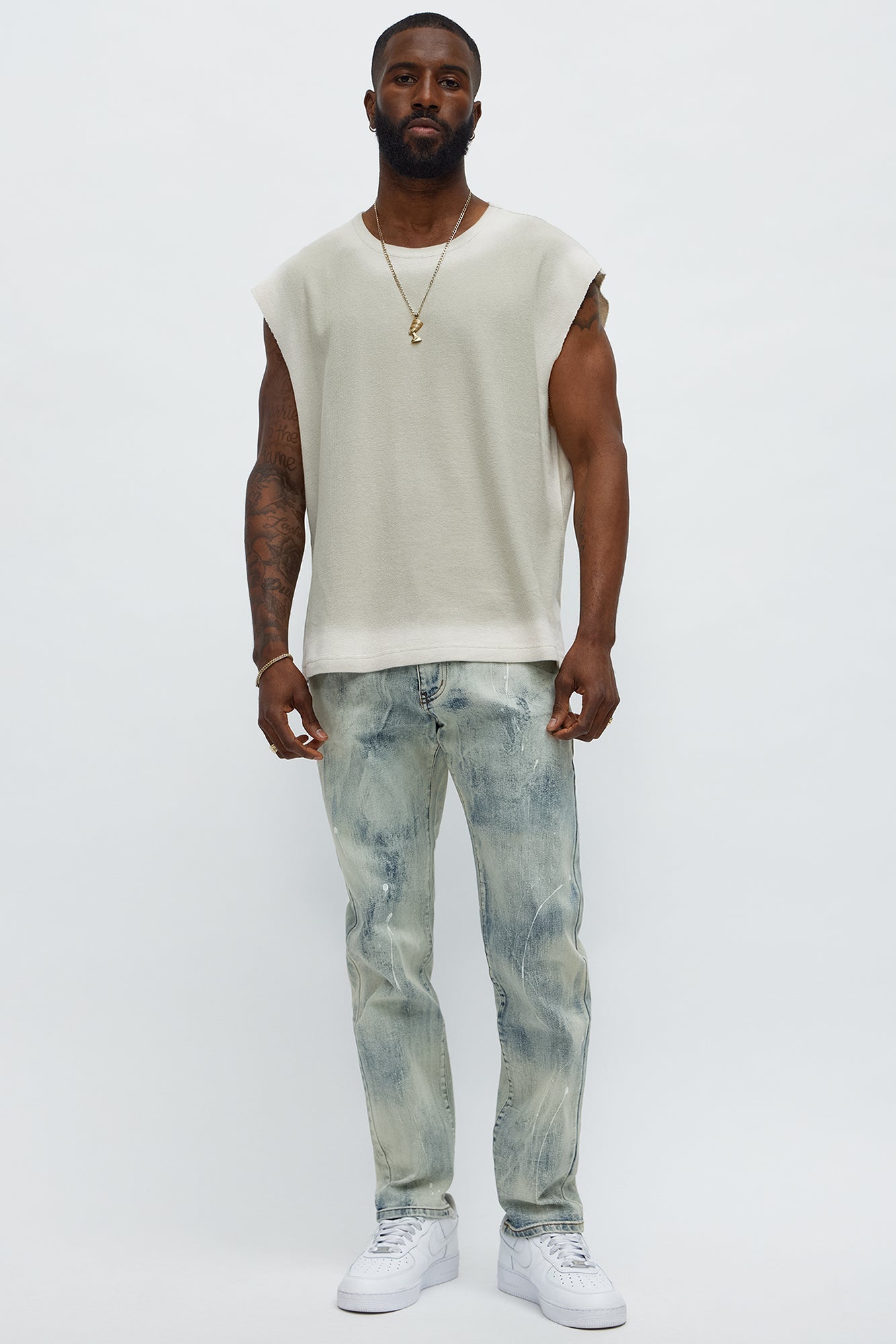 Relaxed Washed Muscle Tank - Grey