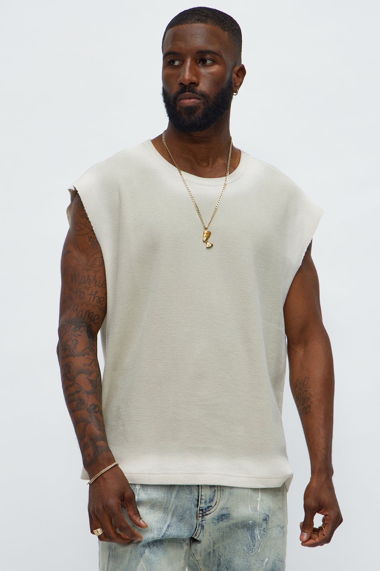 Relaxed Washed Muscle Tank - Grey