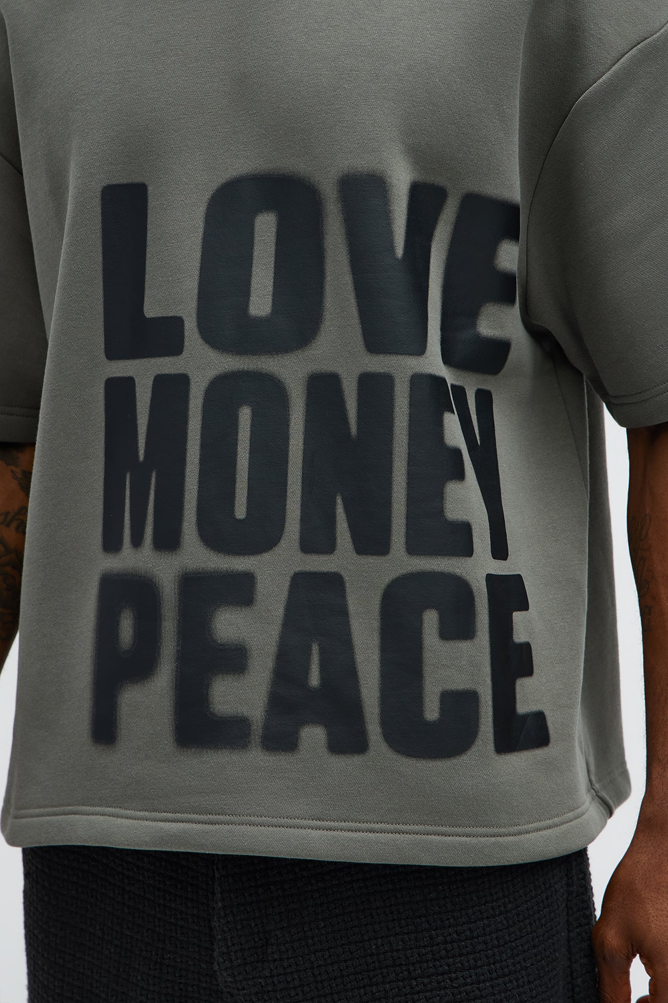 Tyson Oversized Spray Paint Short Sleeve Tee - Dark Grey