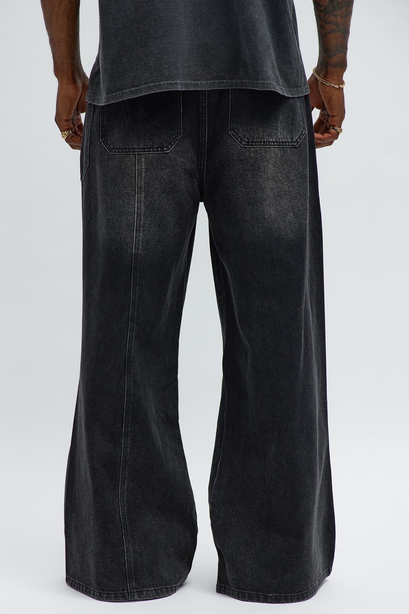 Baggy Crossover Come Again Jean - Black Wash