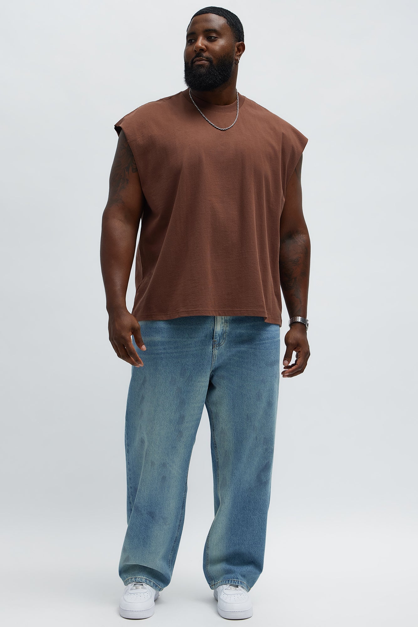 Relaxed Heavyweight Muscle Tee - Brown