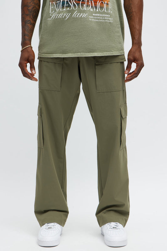 Straight Many Phases Cargo Pants - Olive